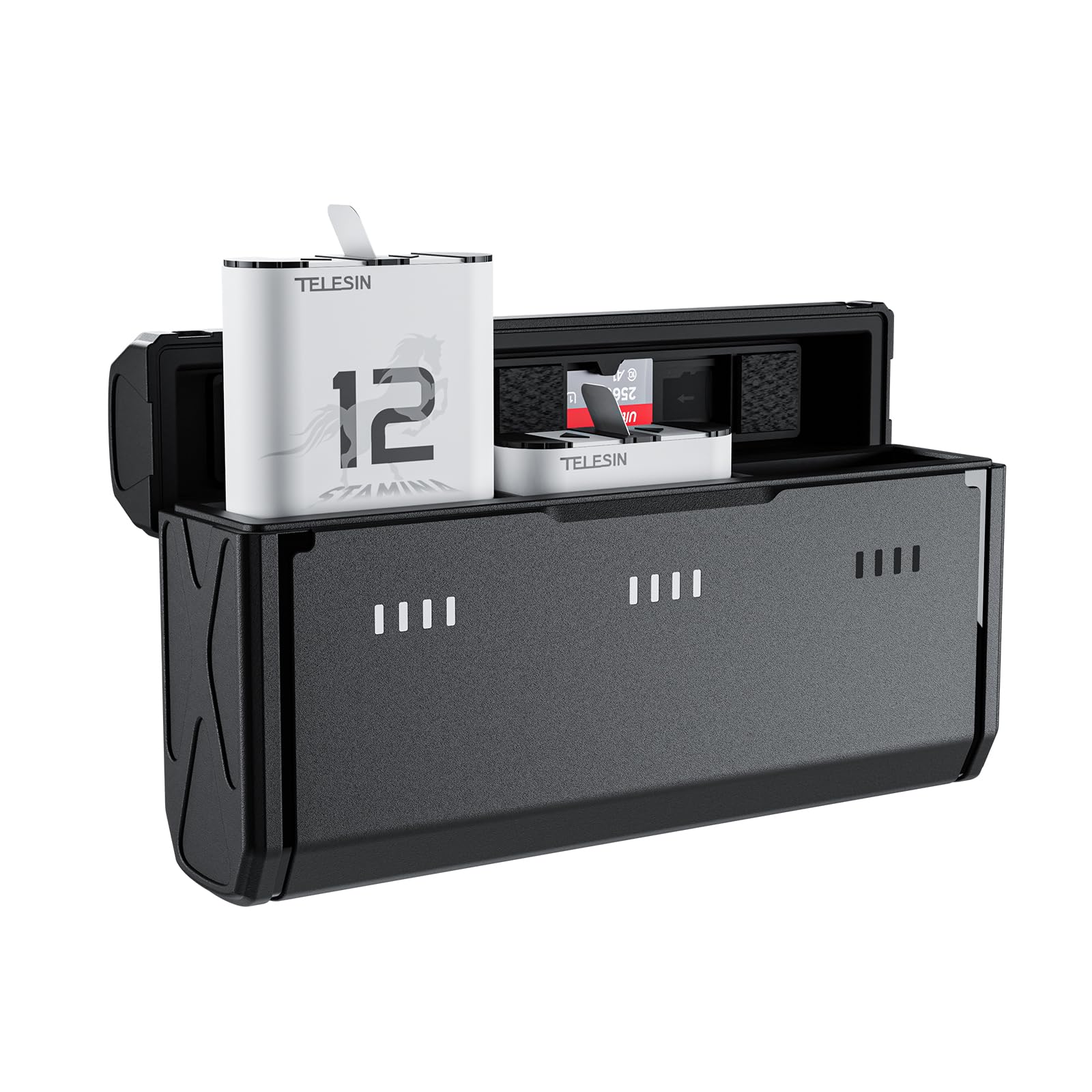 Telesin 2 Pack Enduro Battery Charger For Go Pro Hero 12 Hero 11 Hero 10 Hero 9, Long Lasting Batteries As Original Official + P