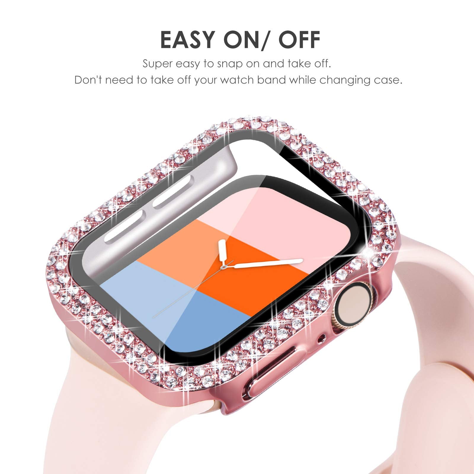 Kades Compatible For Bling Apple Watch Protective Case With Built In Screen Protector For Apple Watch 40Mm Iwatch Series Se Se20