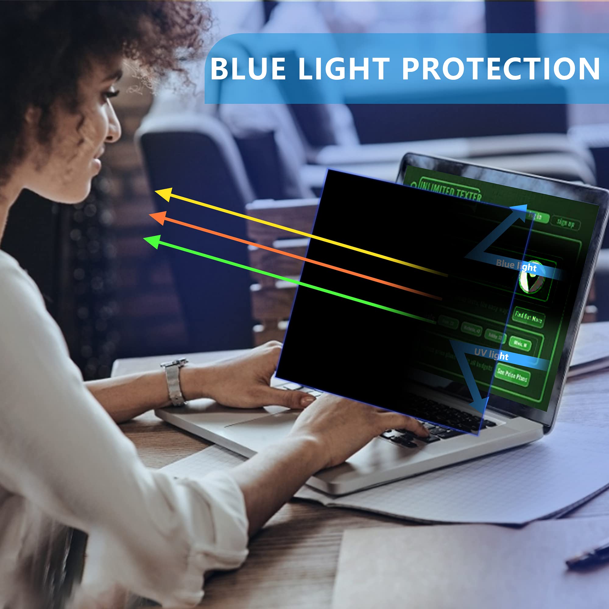 Filmext Laptop Privacy Screen 15.6 Inch Privacy Screen Filter For Laptop 15.6'' Asus/15.6'' Acer/15.6Hp/Dell/Toshiba 16:9, Anti