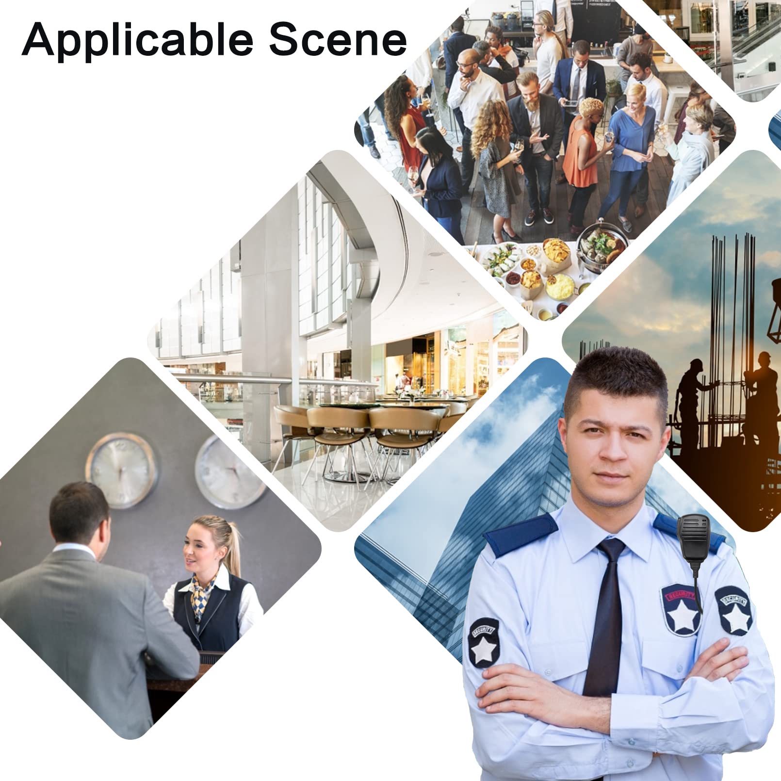 Samcom Speaker Mic For Two Way Radio,2 Pin Walkie Talkies Shoulder Mic, Handheld Walkie Talkie Microphone For Most 2 Way Radio, 2 Pin K Type Radio Mic With Ptt (6 Pack)
