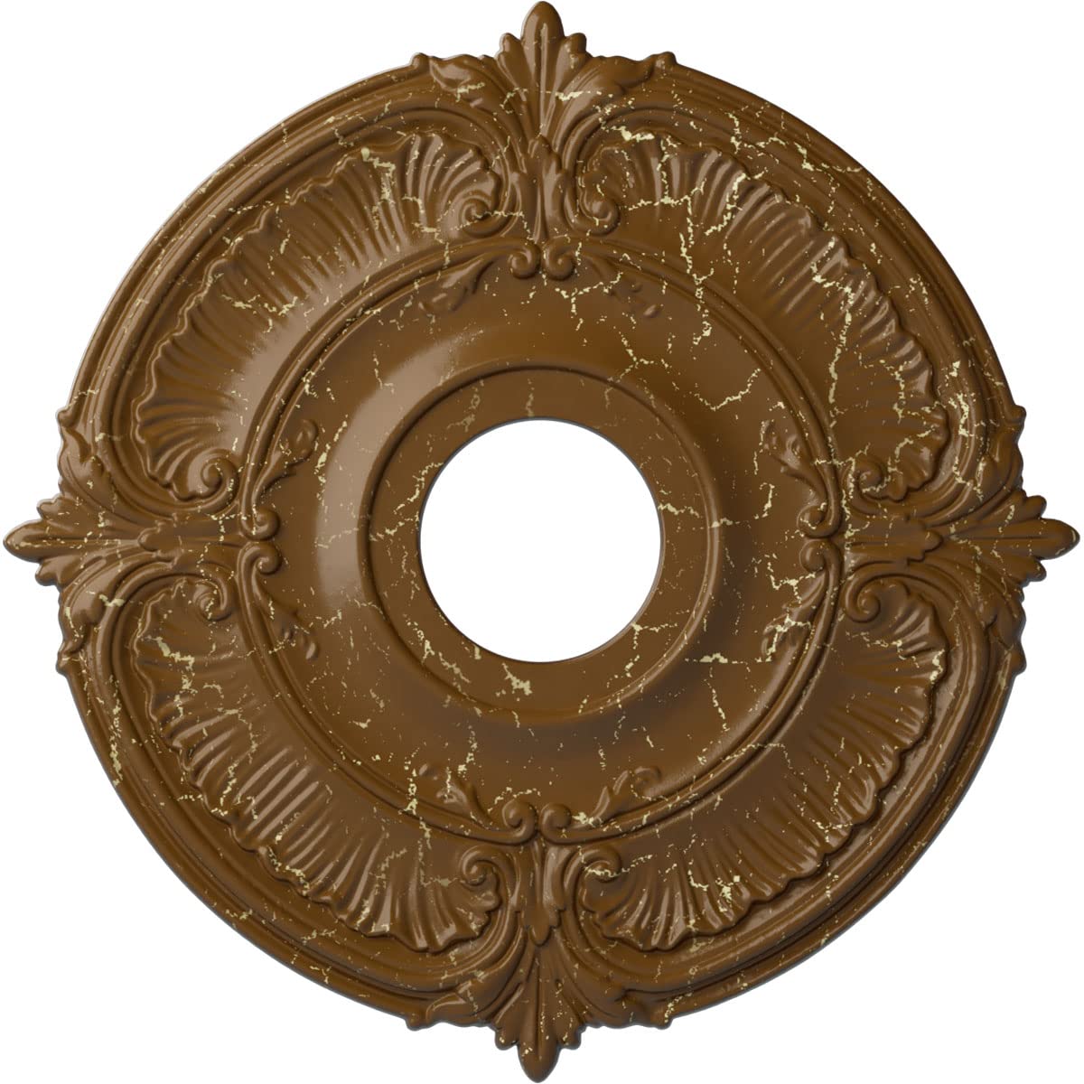 Ekena Millwork Cm18Atstc Attica Ceiling Medallion, 18''Od X 4''Id X 5/8''P (Fits Canopies Up To 5''), Hand Painted Smokey Topaz