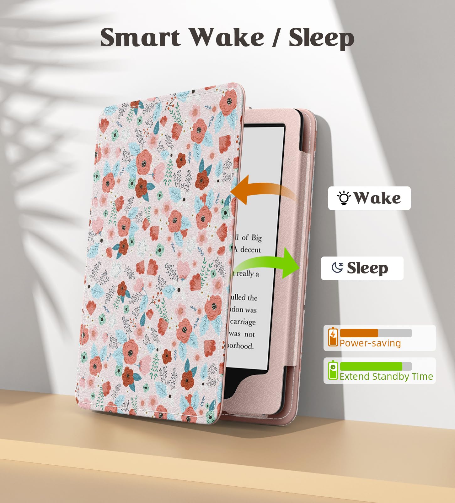 MoKo Case for 7'/6.8' Kindle Paperwhite(12th/11th Generation 2024/2021) and Kindle Colorsoft Signature Edition, Slim PU Shell Cover Case with Auto Wake/Sleep for Kindle Paperwhite 2024, Spring Pink