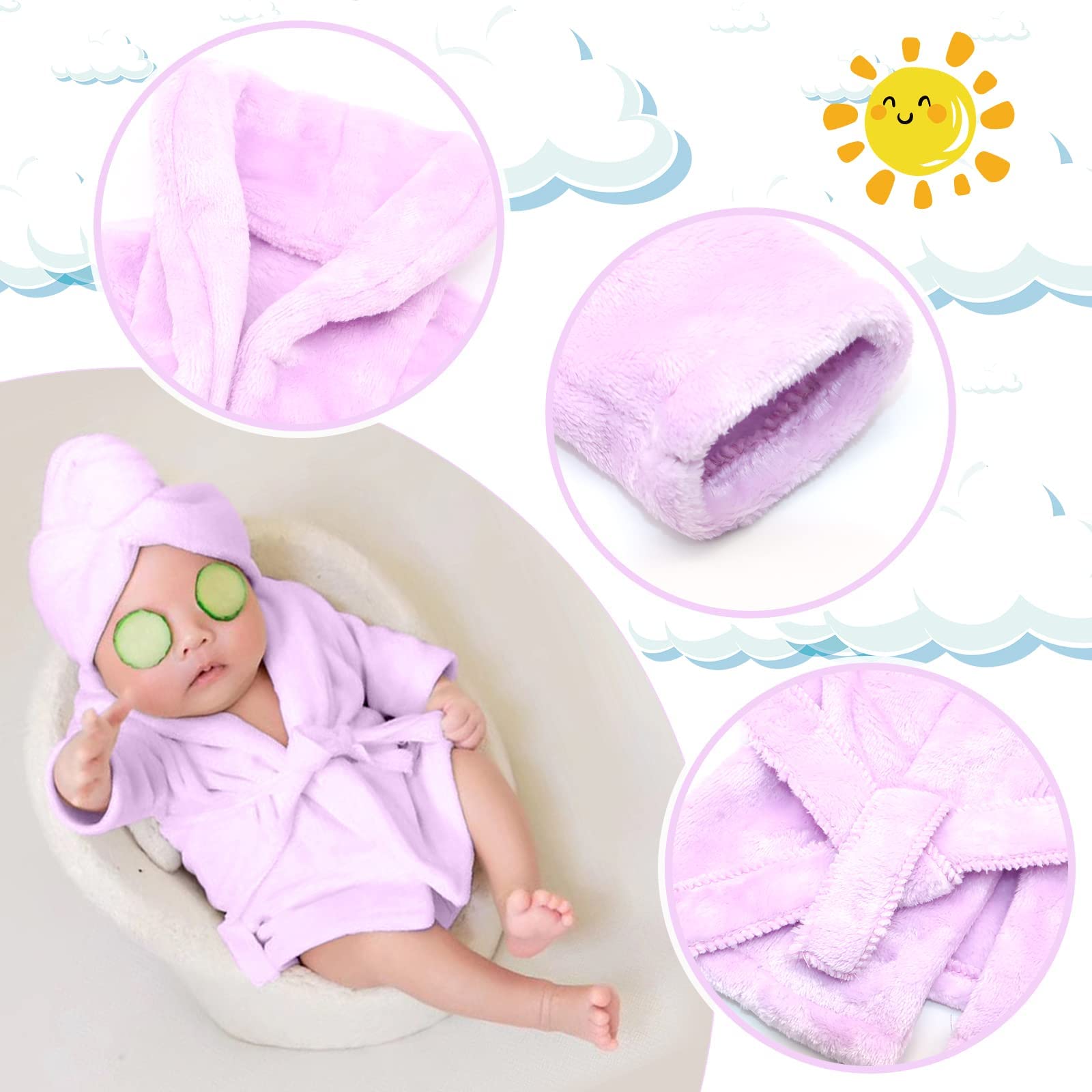 Spokki Newborn Photography Props Baby Girl 5 Pcs Bathrobes Bath Towel Outfit With Slippers Cucumber Photo Props For Infant Boys