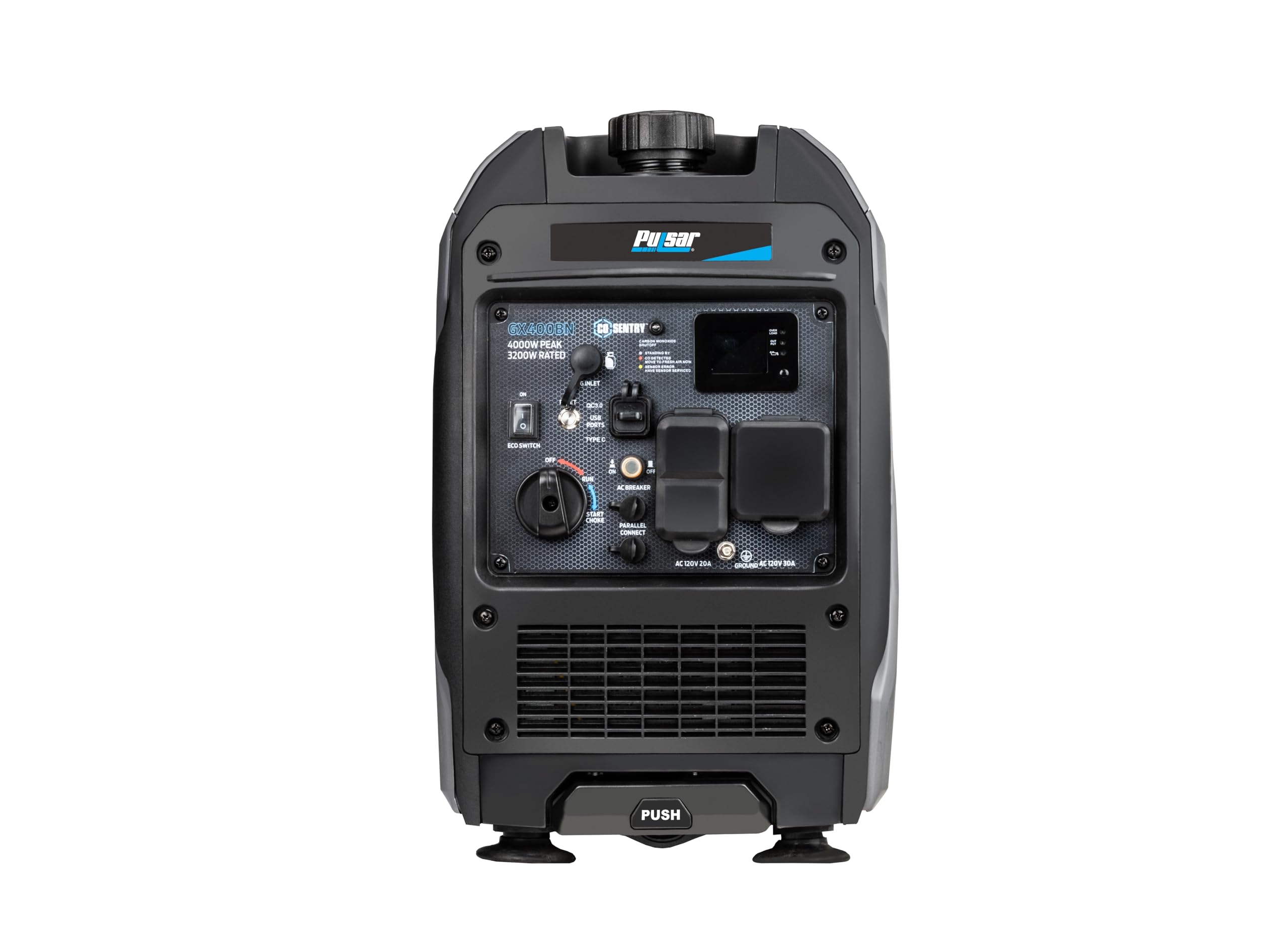 Pulsar Products Gx400Bn, 4000W Portable Ultra Quiet Dual Fuel & Parallel Capability, Rv Ready, Handle & Wheels, With Co