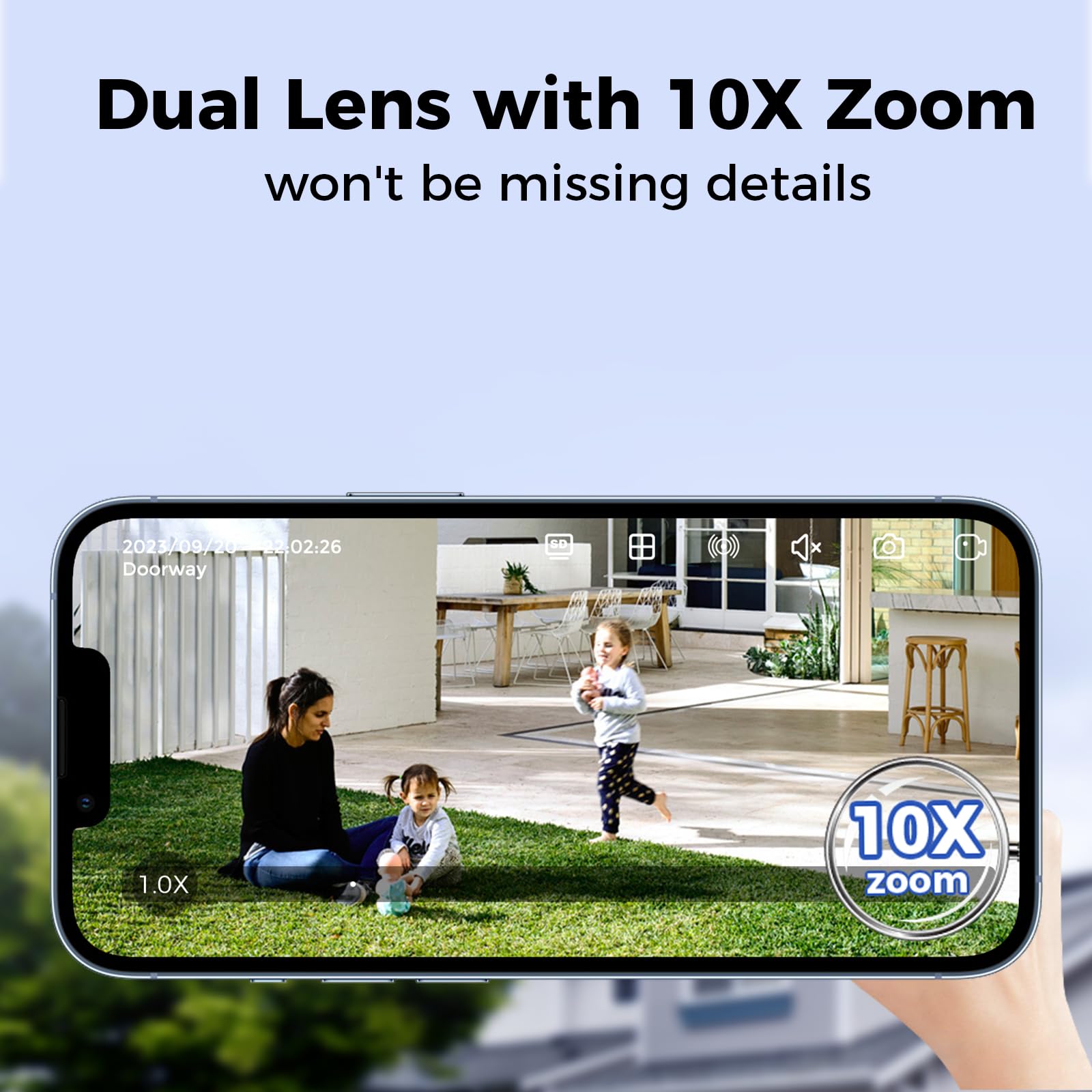 Hiseeu Wireless Security Camera System 2K Dual Lens [Wifi Pro& Plug In Power] No Subscription,10X Zoom Security System Outdoor Camera With 12'' Monitor Dvr,3Tb,4 Cam Kit With 350� Pan & Tilt,16Ch