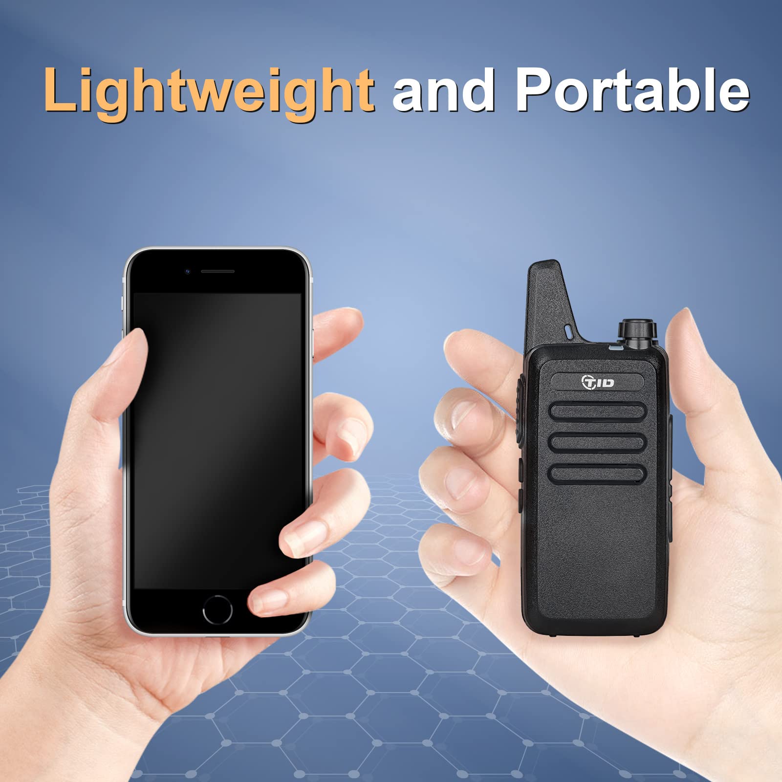 Tidradio Td M8S 2 Way Radio Walkie Talkies Rechargeable Vox License Free Two Way Radio With Earpiece Walkie Talkies For Adults S