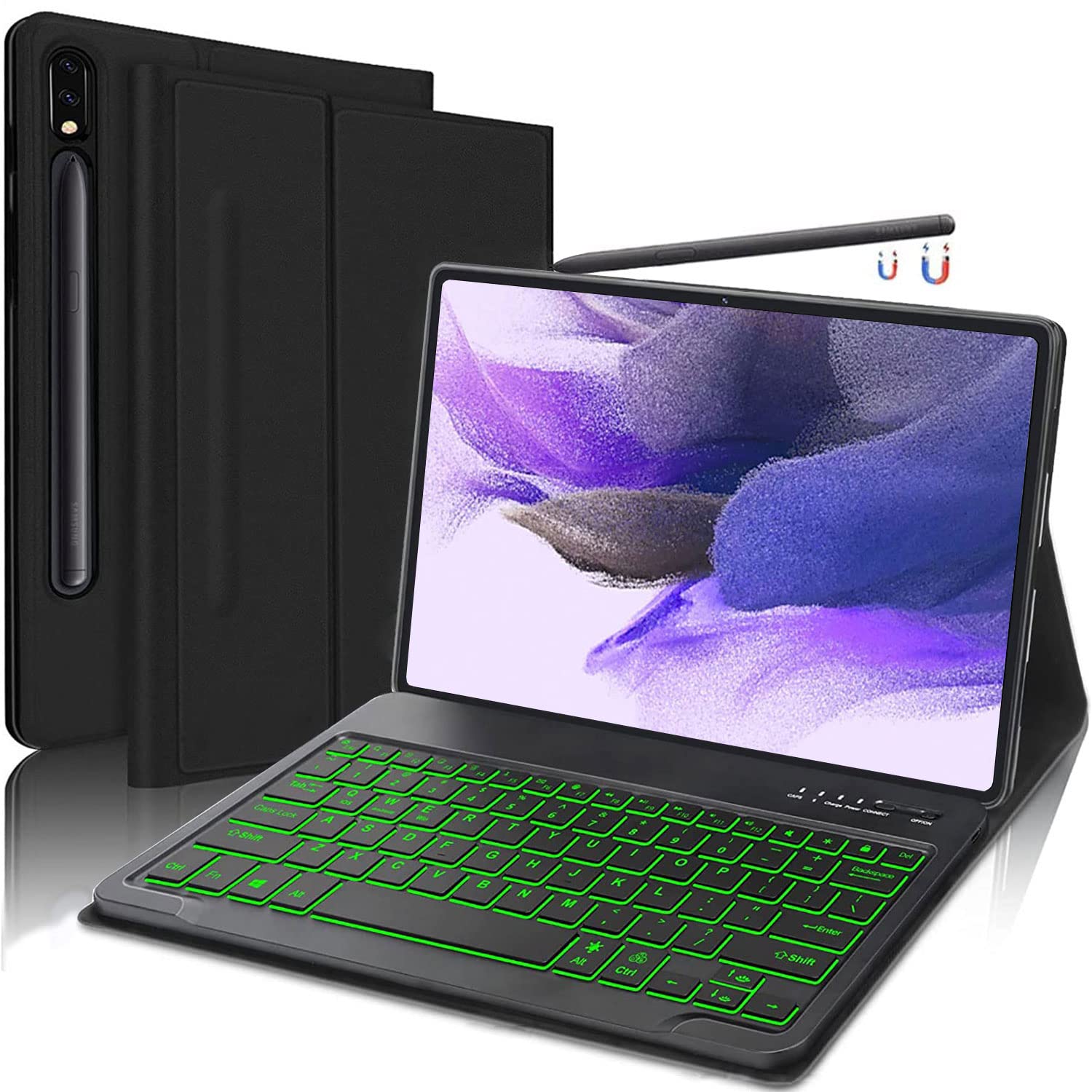 Keyboard Case For Samsung Galaxy Tab S9Fe Plus/ S9 Plus/ S9+/ S8+/S8 Plus/ S7 Fe/S7 Plus/S7+