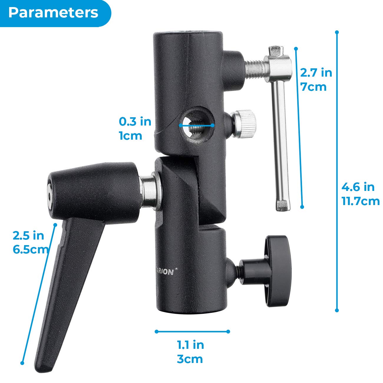 Tarion 2Pcs Flash Umbrella Adapter Bracket Mount H Shape Softbox Holder Umbrella Light Stand Swivel Bracket Mount 180� Adjustable For 1/4' 3/8' Light Stand Tripod Softbox Umbrella Flash