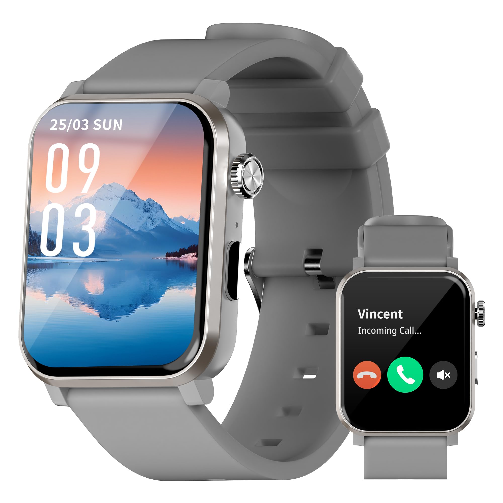 Ezon Smart Watch For Men Women (Answer/Make Call), 1.83 '' Hd Smartwatch Fitness Tracker Watch With Heart Rate/Sleep/Stress/Spo2