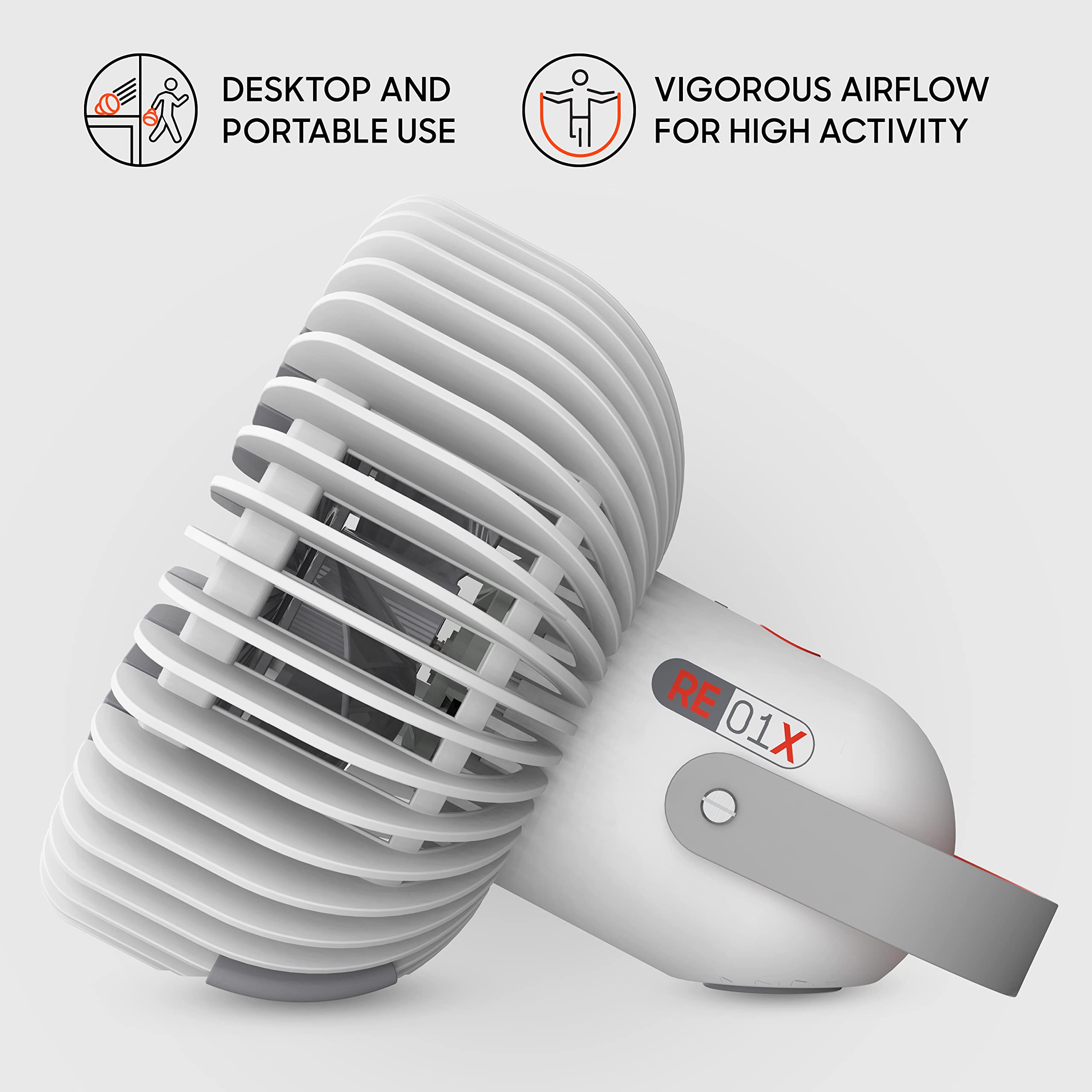 Sharper Image Refresh 01X Rechargeable Personal Fan, White