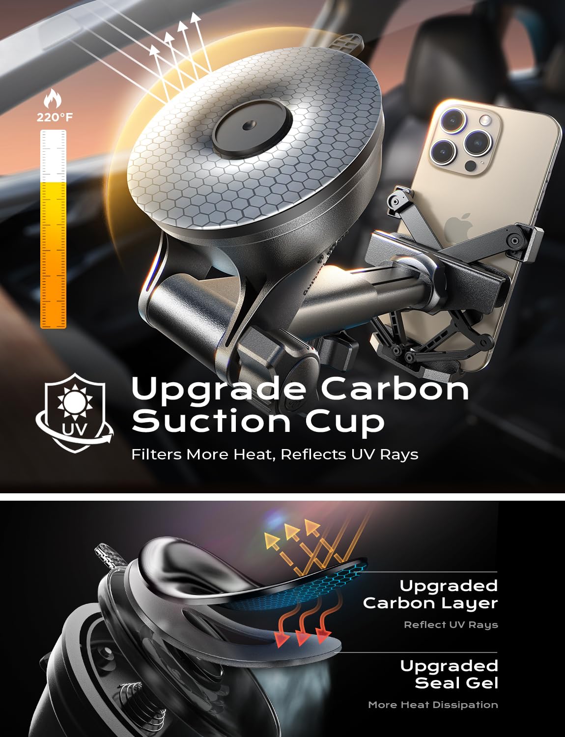 Ainope Phone Mount For Car 3-1 Gravity Car Phone Holder Mount For Car Dashboard Windshield Air Vent Cell Phone Holder Car For Ip