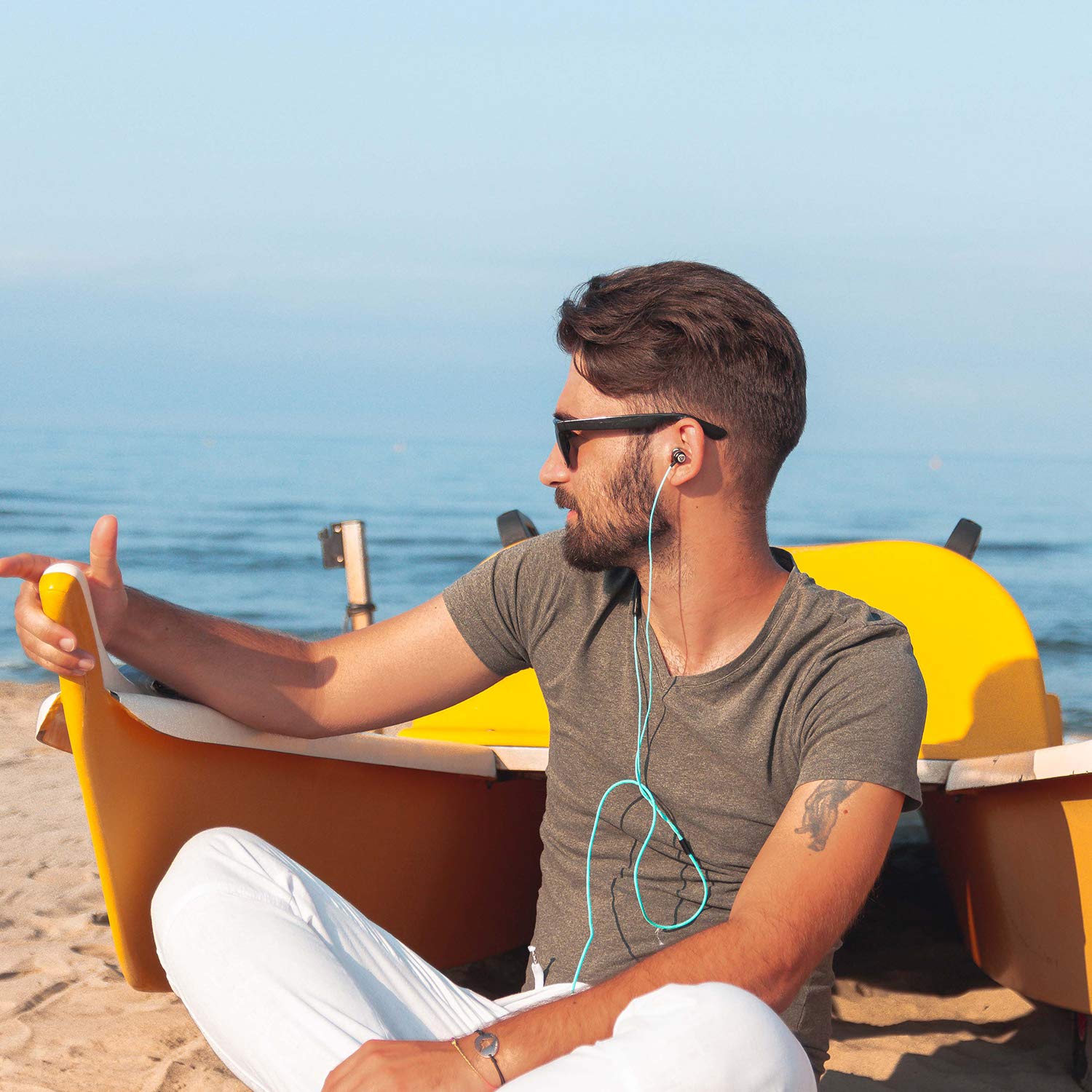 Ludos Clamor Wired Earbuds In-Ear Headphones, 5 Years Warranty, Earphones With Mic, Noise Isolating Ear Buds, Memory Foam For Ip