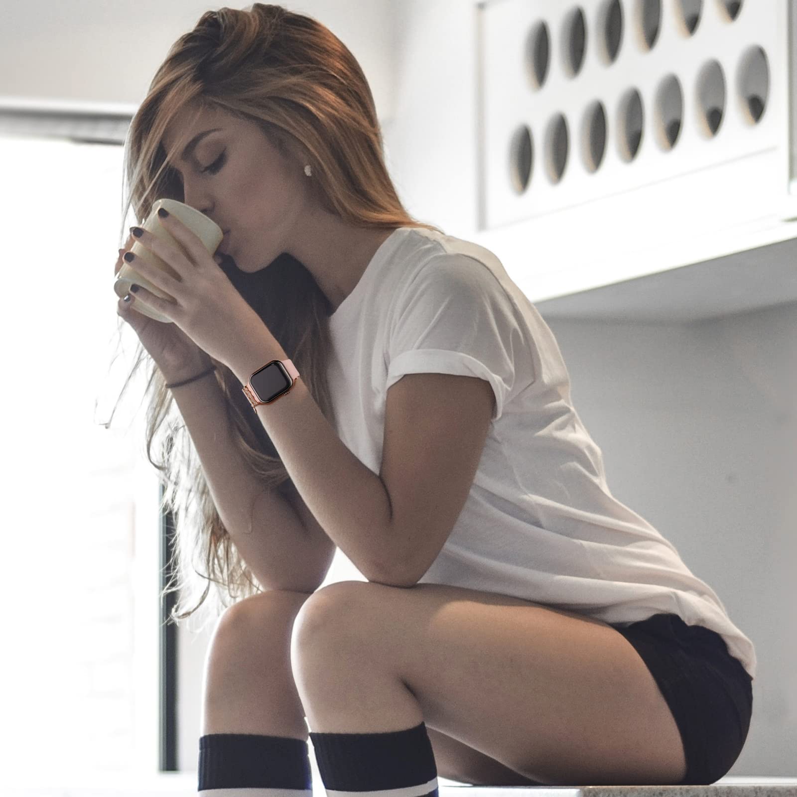 Watch Band Charms For Smart Watch For Women Decorative Ring Loops 38Mm 40Mm 41Mm 42Mm 44Mm 45Mm Compatible With Iwatch Series 7