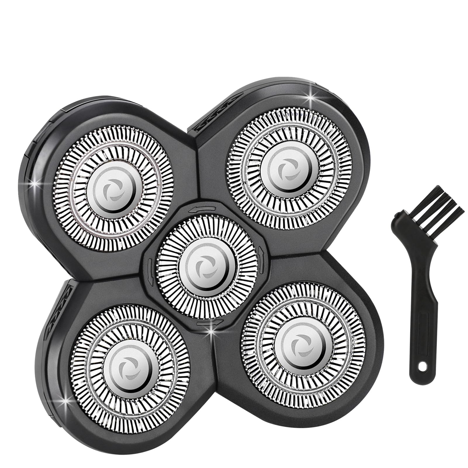 5 Men'S Electric Shaver Replacement Heads, Razor Head Shavers For Bald And Face, Shaving Beard Cutter For Men With Brush Accesso