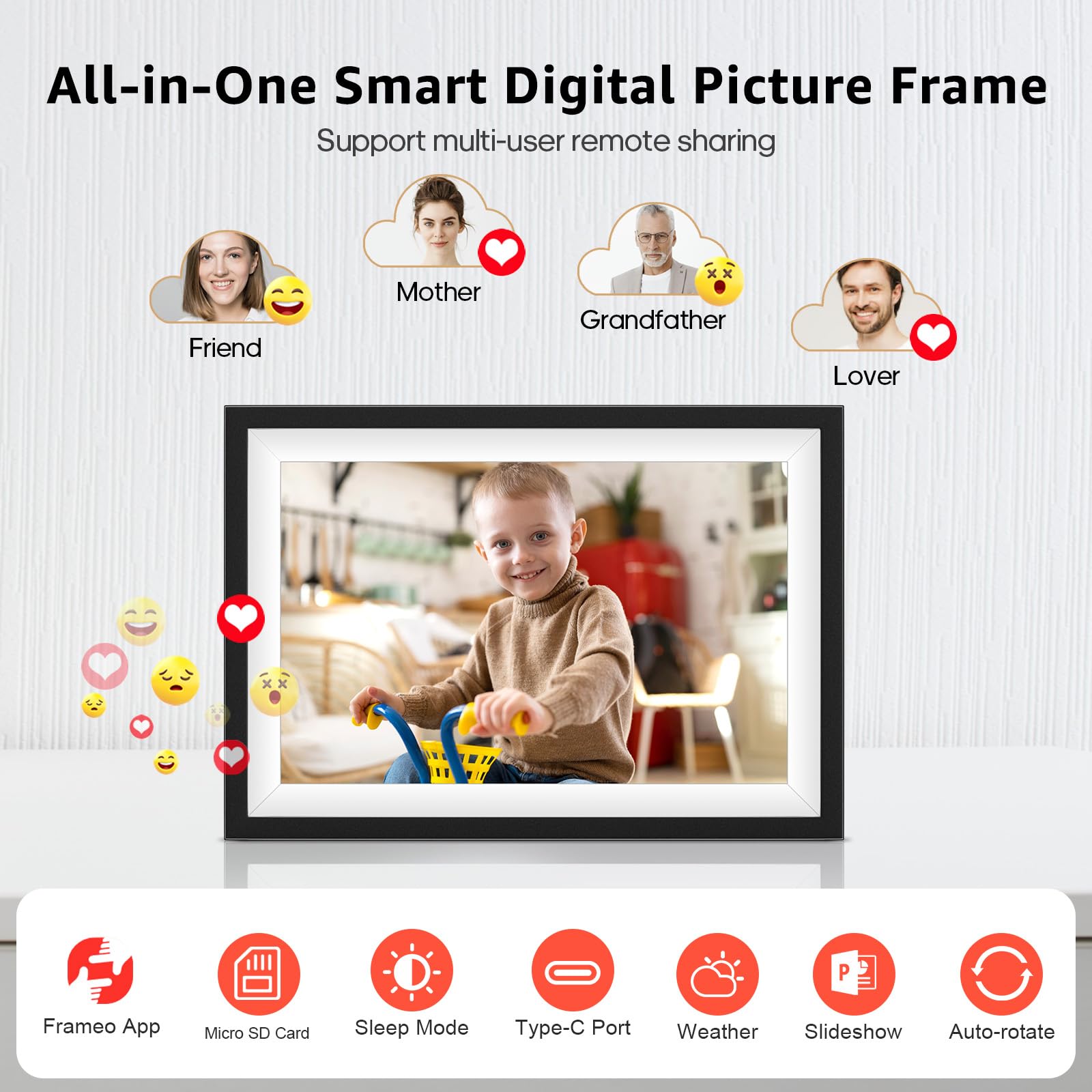 2 Pack Wifi Digital Picture Frame, 10.1 Inch Smart Digital Photo Frame With 64Gb Storage, 1280X800 Ips Touch Screen Digital Pict
