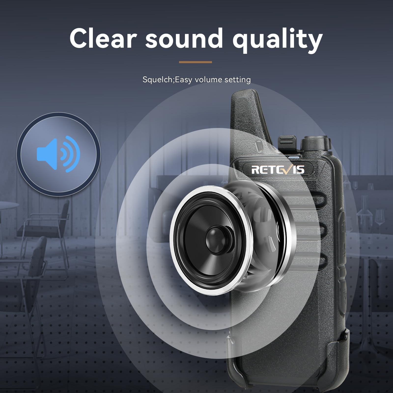 Retevis Rt22 Walkie Talkies Rechargeable,Long Range Two Way Radio,2 Way Radio For Adults, Handsfree Vox Mini, For Business Office School Church Restaurant Retail(Black,10 Pack)