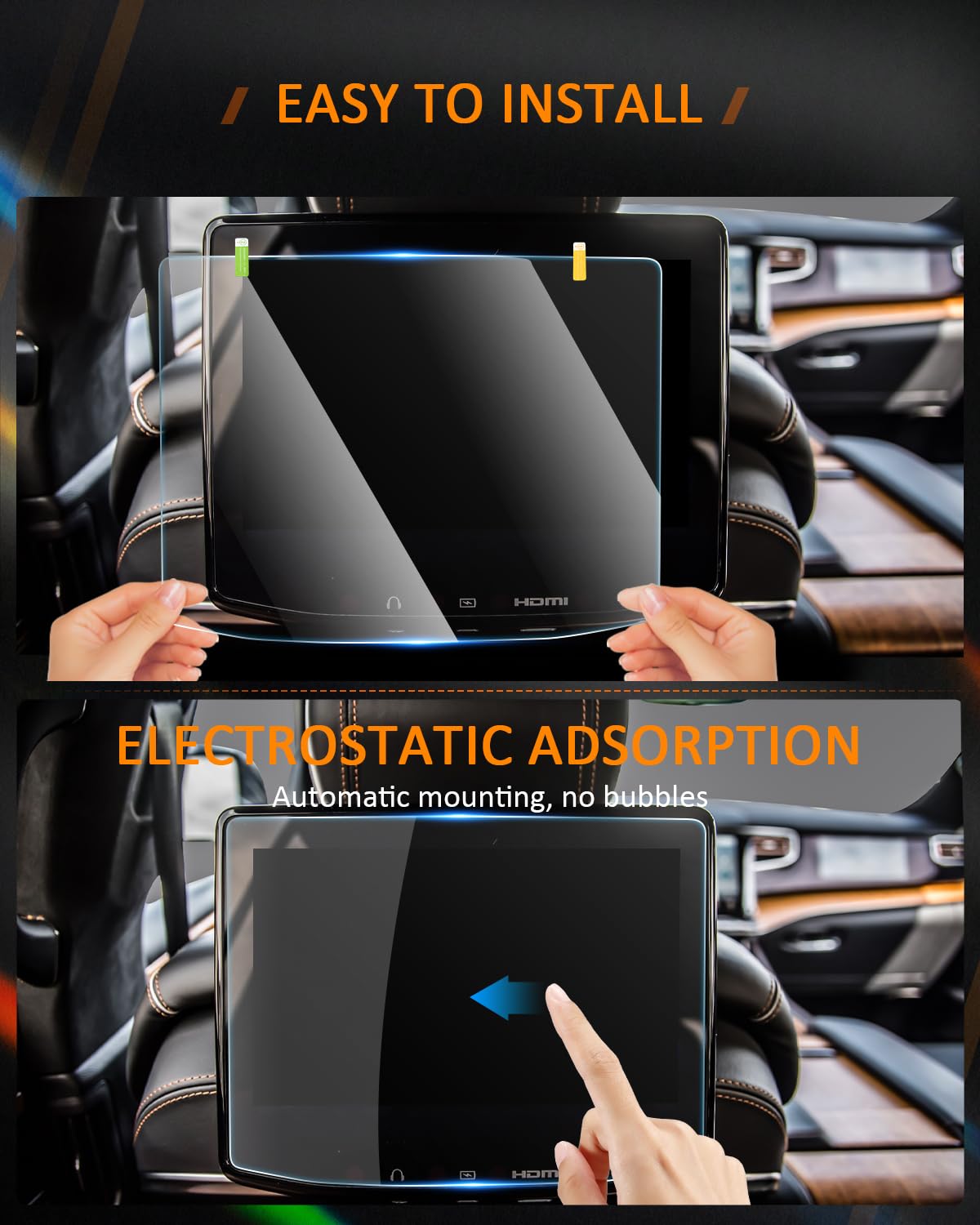 2 Pack Tempered Glass Rear Seat Tv Dvd Media Screen Protector For 2022 2024 Jeep Wagoneer, 2022 2023 2024 Jeep Grand Cherokee, 2022 2024 Chrysler Pacifica Accessories Passenger Screen Cover 2Pcs