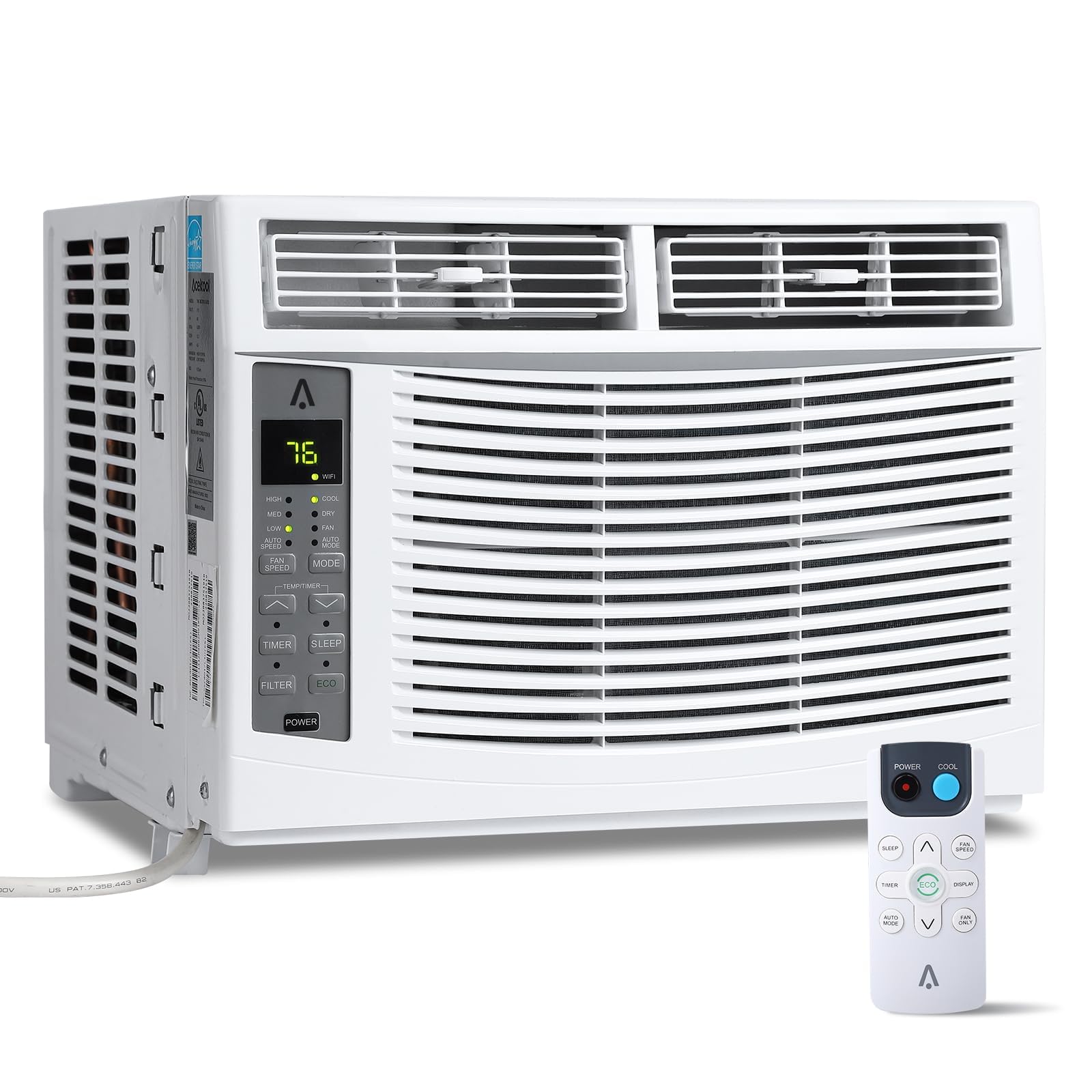 Window Air Conditioner 6000 BTU, Window AC Unit Cools Up to 3 75 Square Feet, Window AC Unit with Remote Control, 3 Cooling Spee