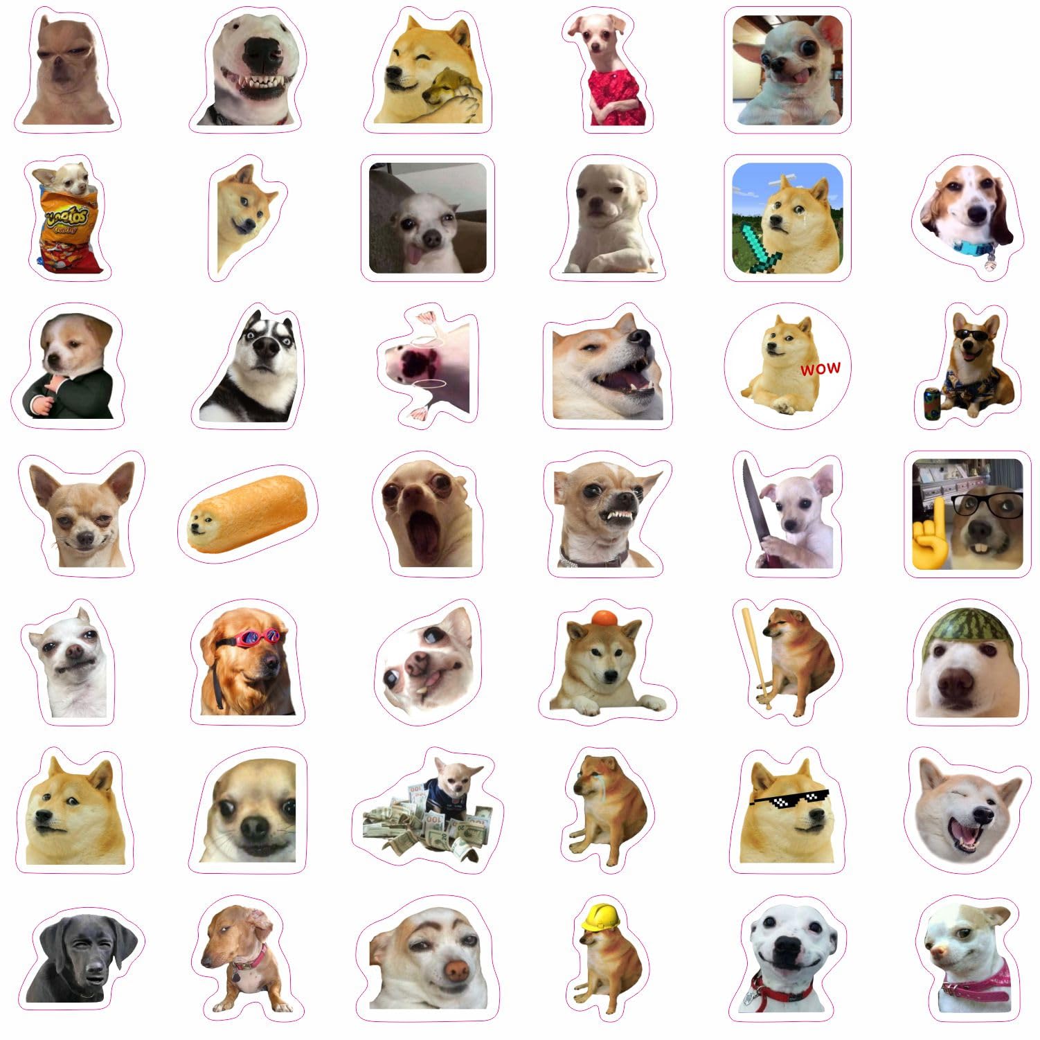 Funny Dog Meme Stickers, Funny Dog Stickers For Water Bottles, Laptops   Dog Party Favors, Dog Gifts For Dog Lovers And Owners L