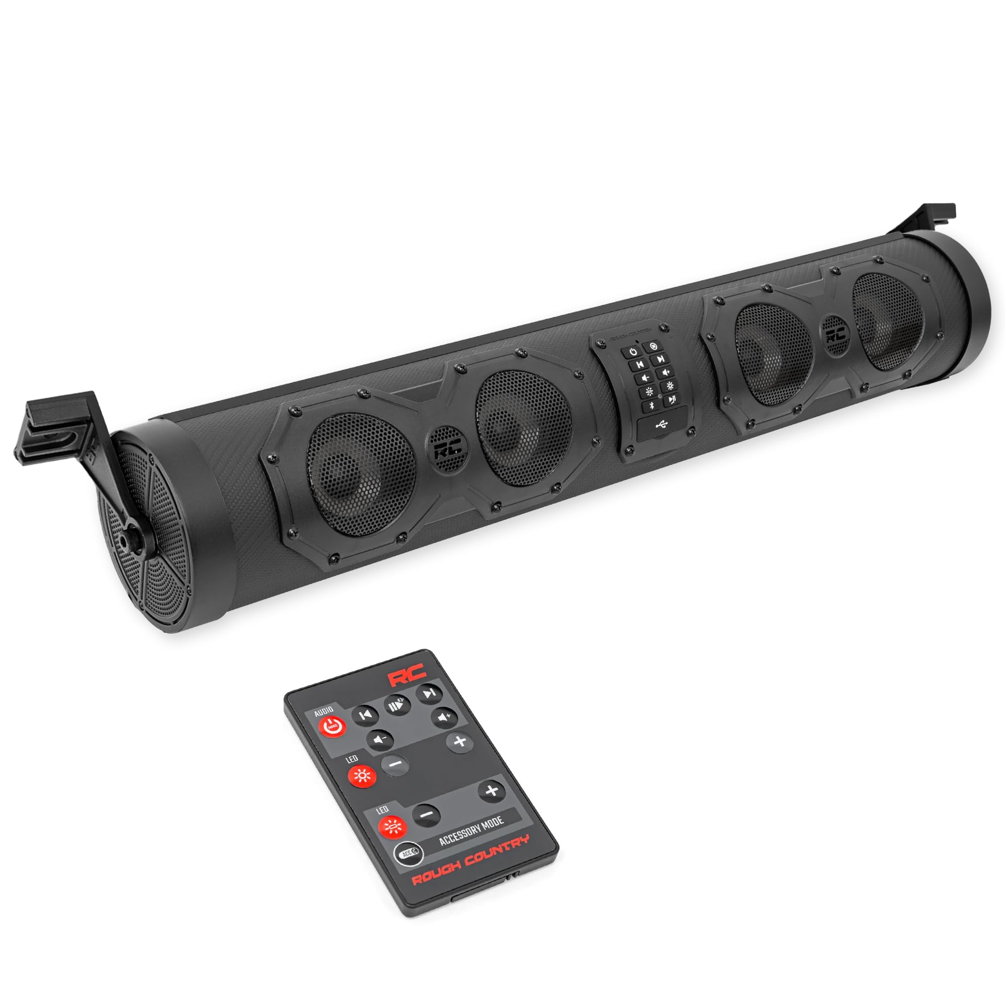 Rough Country UTV Bluetooth Soundbar - 500W Waterproof Audio with 8 Speakers, RGB Lights, FM Radio & Aux, Universal Fit