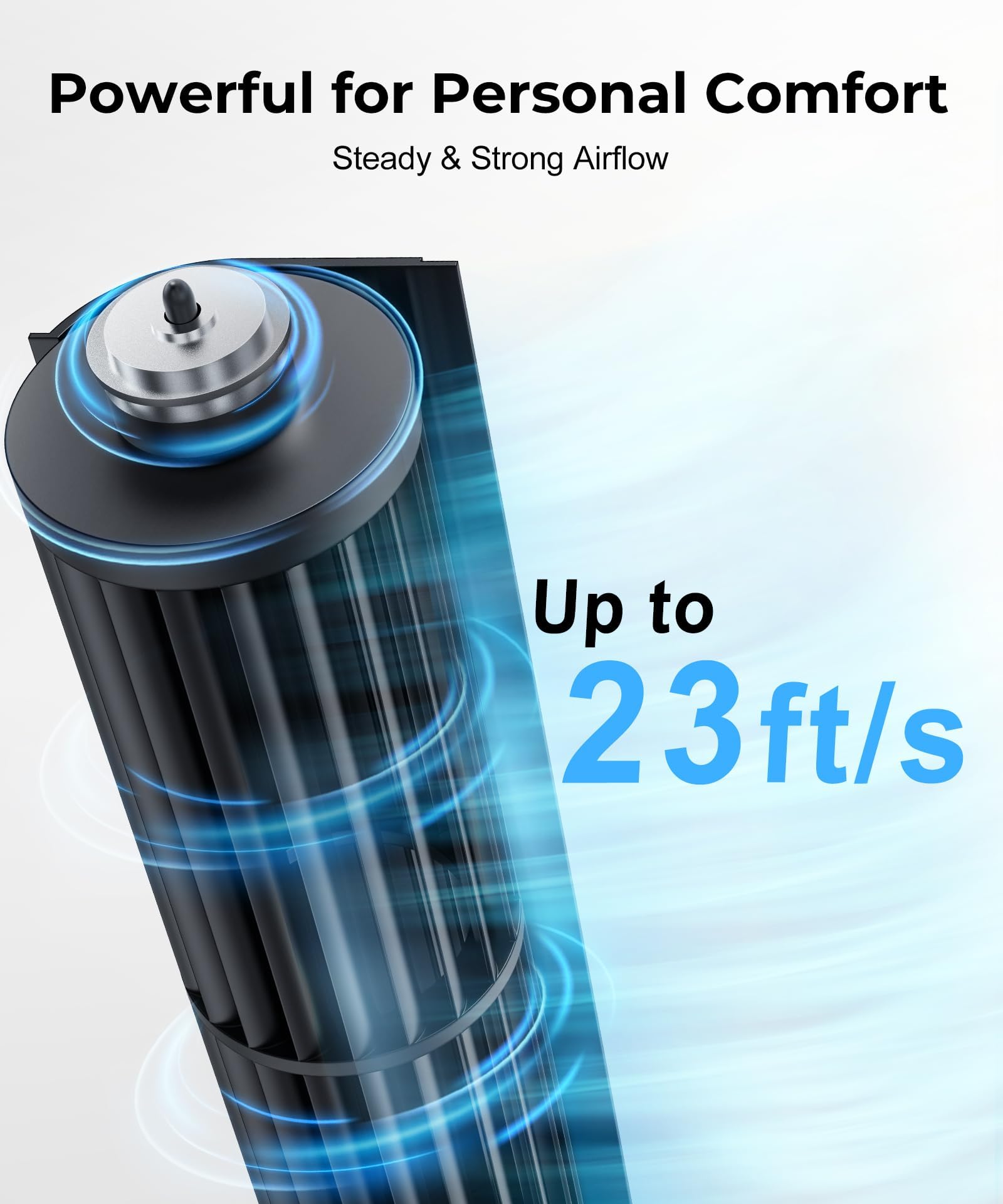 Abolee Tower Fan For Bedroom, 23Ft/S Desk Fan With Remote, 70 Oscillating Desk Fan, 4 Speeds, 4 Modes,12Timer, 2024 New 13'' Bla