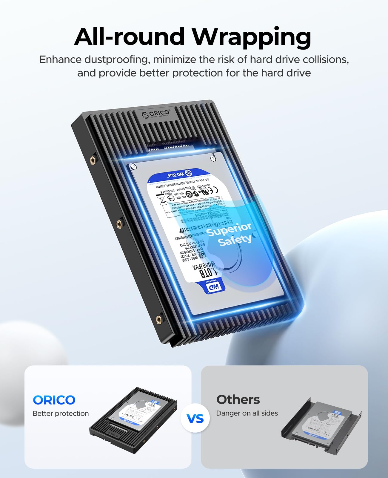 ORICO 2.5 to 3.5 SATA Hard Drive Adapter Mounting Bracket Hard Drive Caddy for 7/9.5/12.5mm 2.5 inch HDD/SSD D2SS