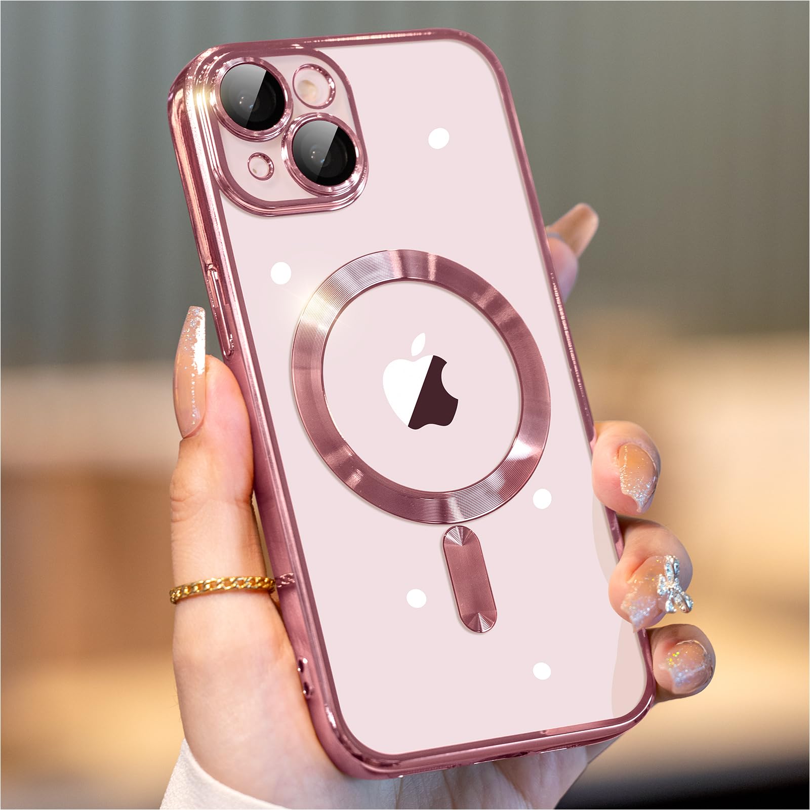 Waldeng For Iphone 15 Plus Case With Integrated Camera Lens Protector, [Compatible With Magsafe] [Original Iphone Exterior], Cry