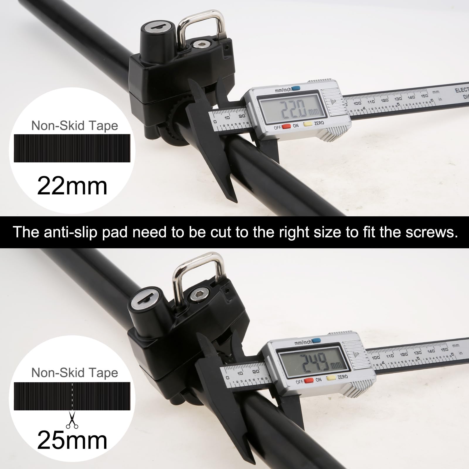 Windance 2Pcs Motorcycle Helmet Lock, 7/8'' 1'' Motorbike Helmet Lock, Anti Theft Helmet Security Lock With 2 Keys Fit For Motor