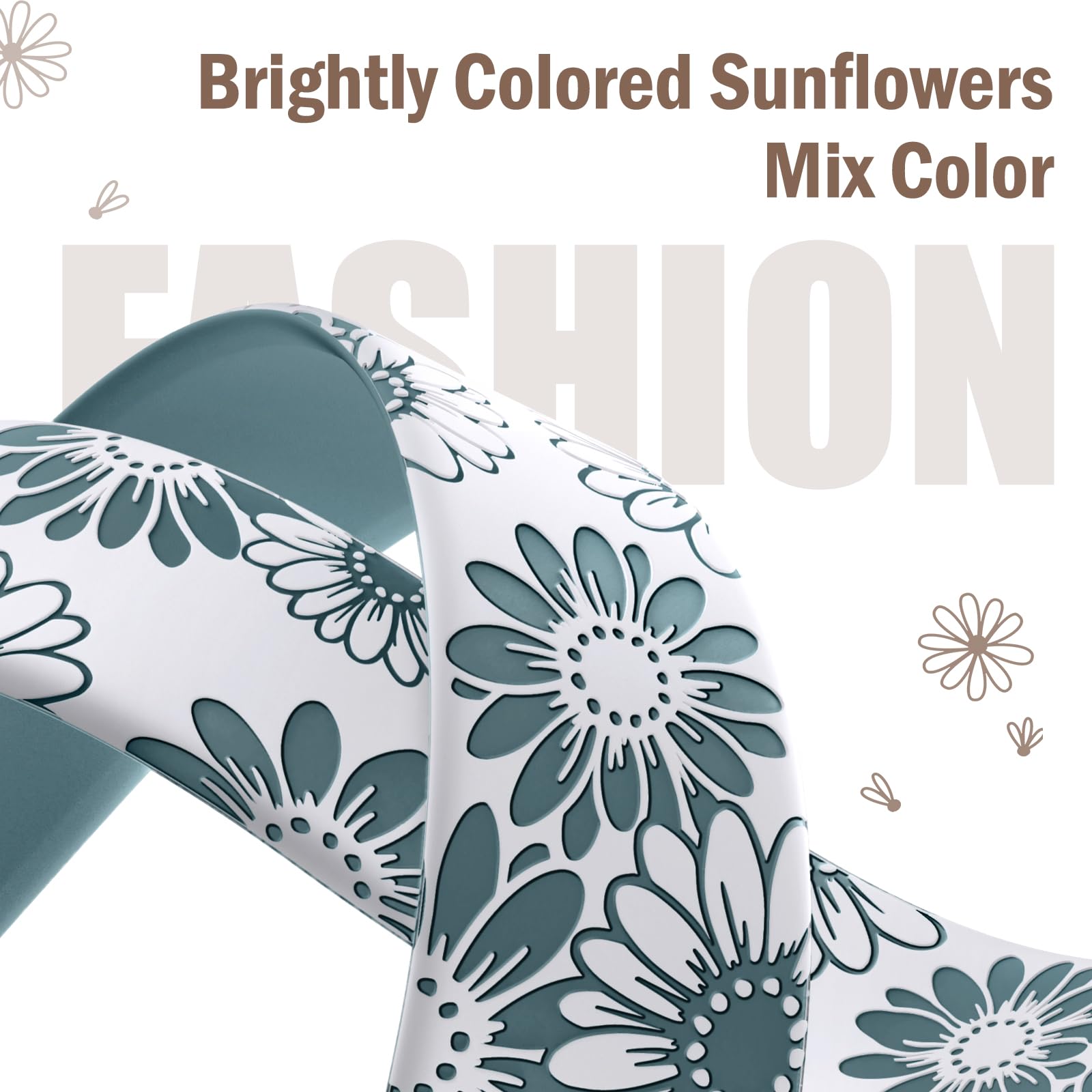 Daqin Floral Engraved Band Compatible With Apple Watch Band 40Mm 41Mm 38Mm Women,Cute Flower Pattern Band Soft Silicone Sport St