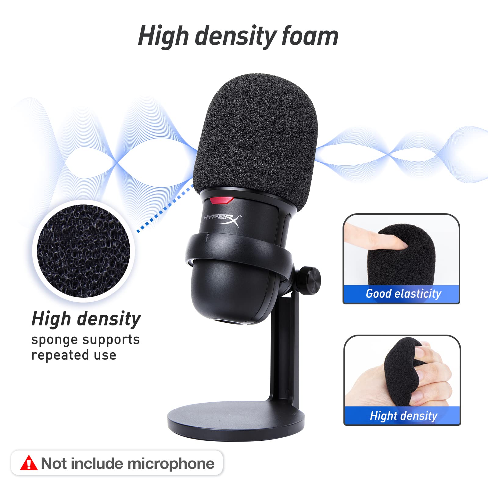 Solocast Boom Arm For Hyperx, Microphone Stand For Hyperx Solocast White   Mic Arm Upgrade C Desk Clamp, 2 Cable Ties, Mic Cover