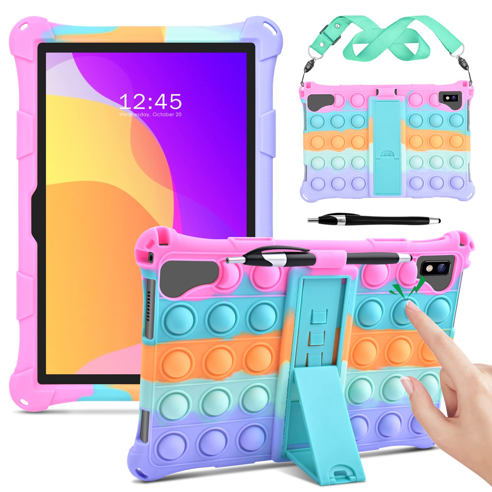 Detuosi Silicone Case For Vastking Kingpad K10/Z10, 10.1 Inch Kids Friendly Universal Lightweight Protective Cover For Vastking