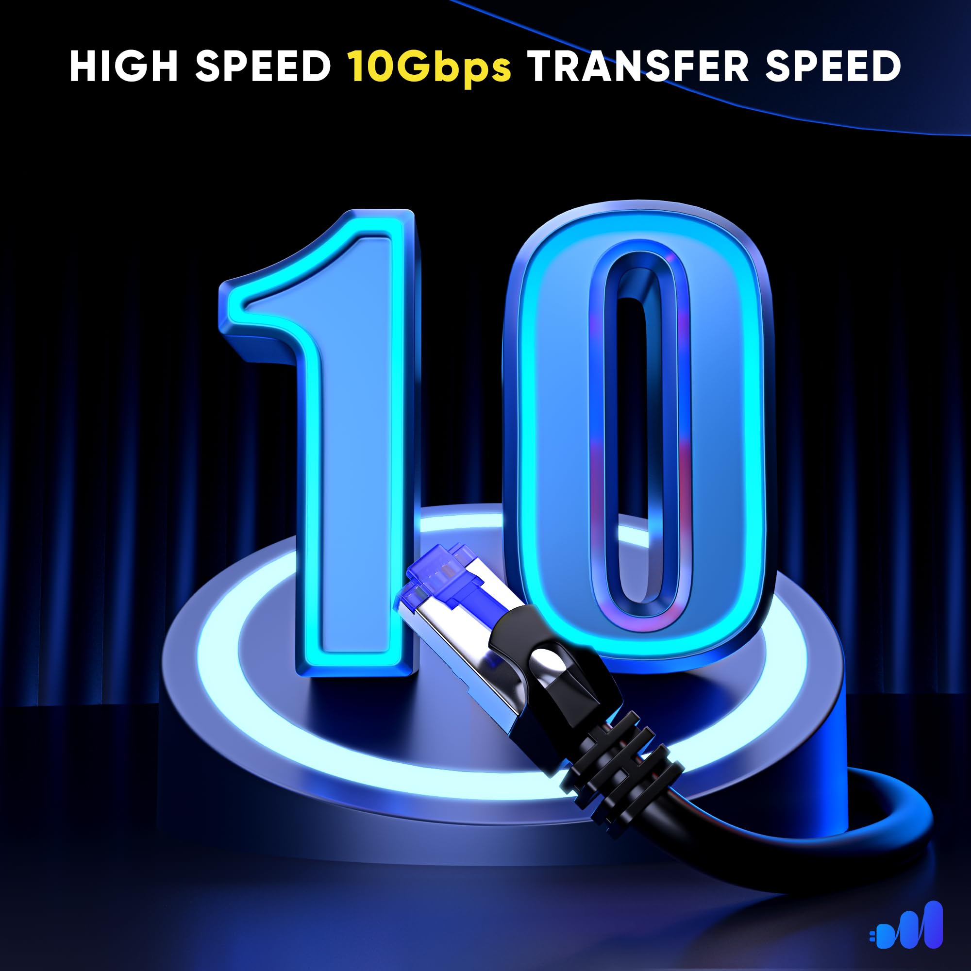 Maximm Cat6 Heavy Duty Outdoor Cable 100 Ft   Black   Zero Lag Pure Copper, Waterproof Ethernet Cable Suitable For Direct Burial Installations.