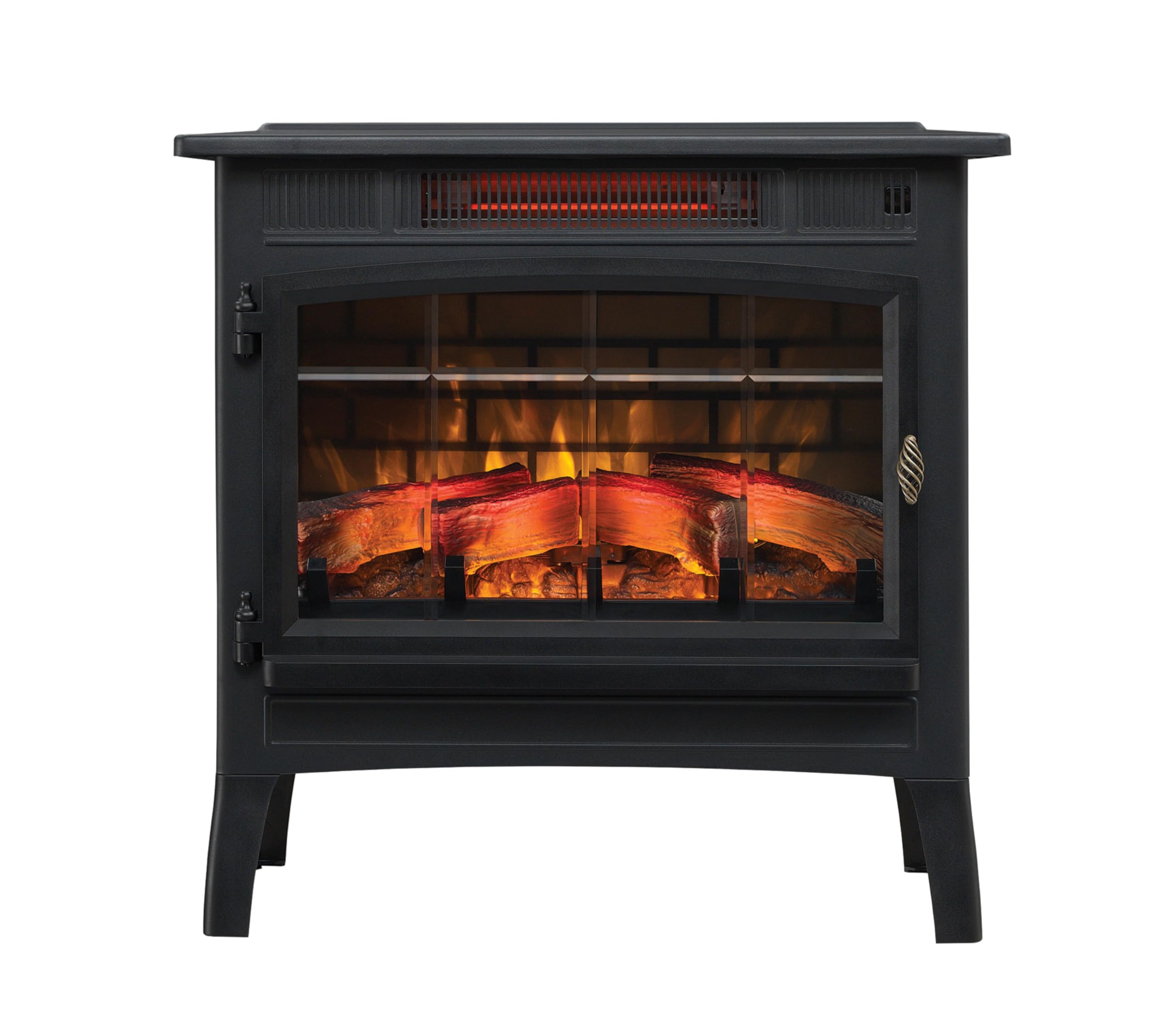Duraflame Freestanding Electric Fireplace Stove Heater With 3D Flame Effect For 1,000 Sq. Ft. Room, Black