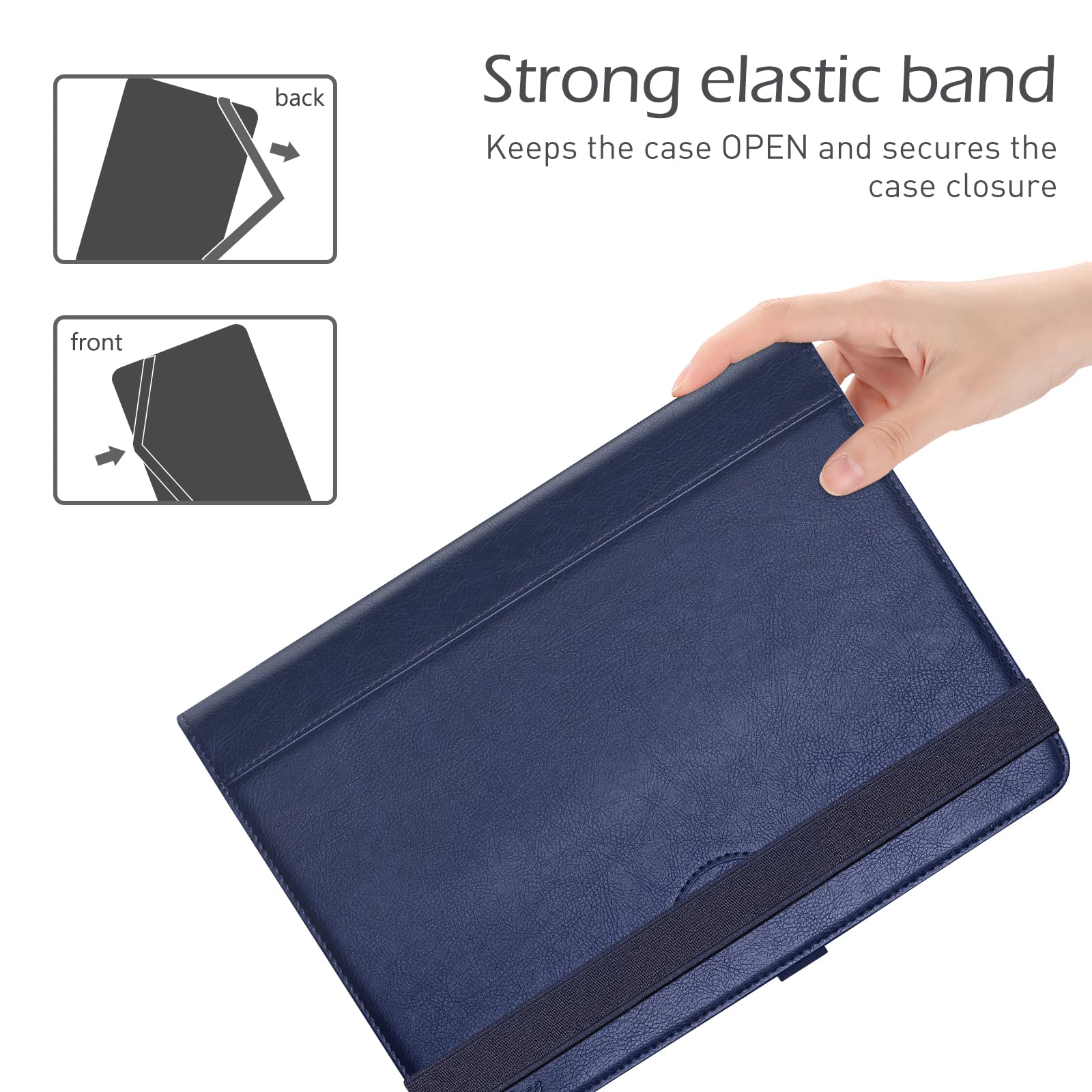 Procase 9' 10.1' Inch Universal Tablet Case With 360 Degree Rotatable Kickstand, Protective Cover Stand Folio Case For 9 10 10.1 Inch Android Touchscreen Tablet Multiple Viewing Angles  Navy