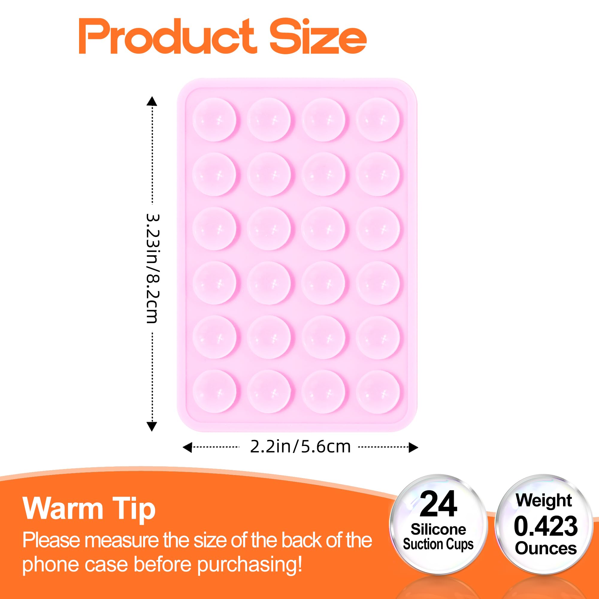 2Pcs Silicone Suction Phone Case Adhesive Mount, Anti-Slip Hands-Free Phone Holder, Sticky Phone Grip Compatible With Iphone And