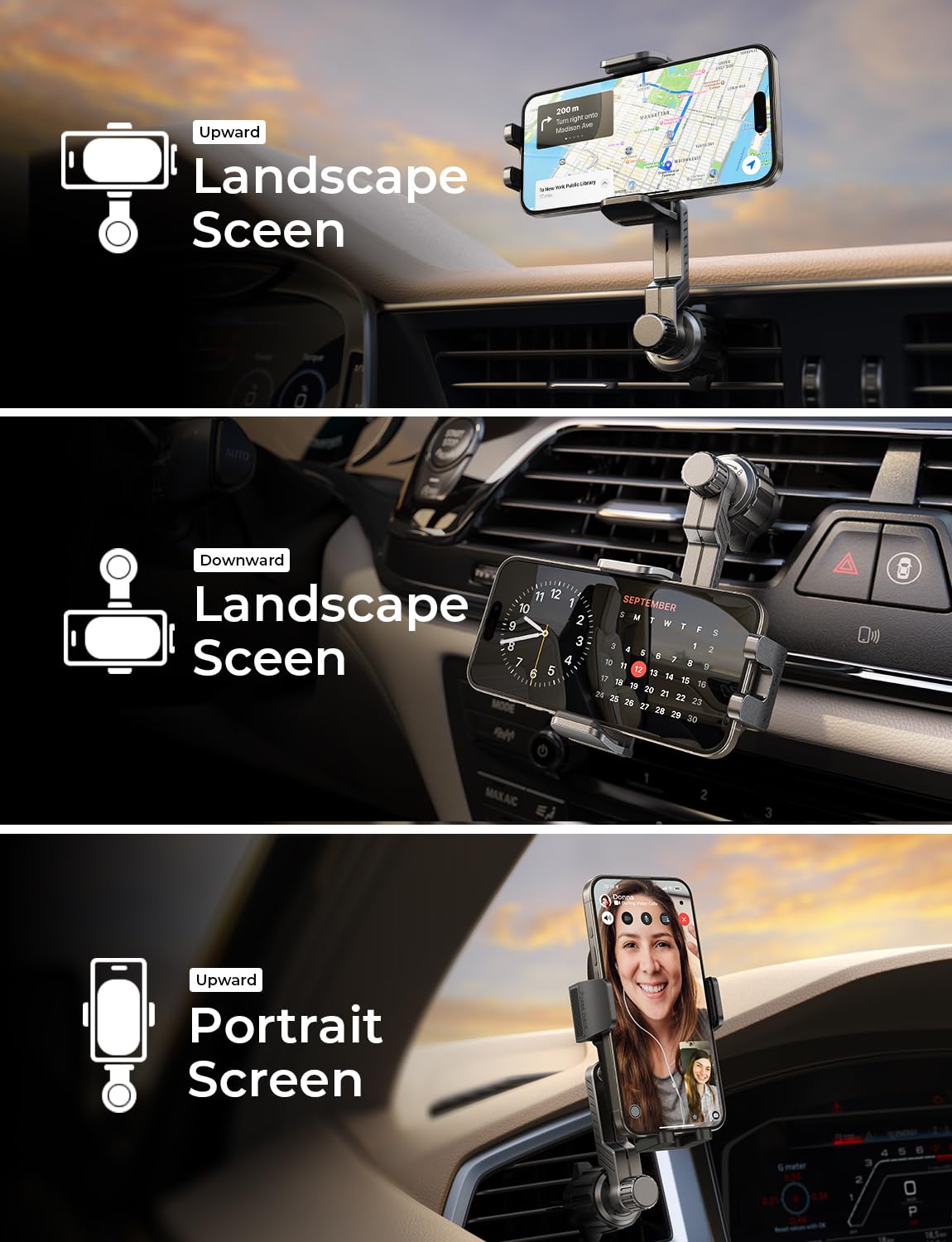 Lisen Phone Mount For Car Vent [Never Blocking] Rotatable Car Phone Holder Mount Air Vent Clip 2024 Hands Free Cell Phone Car Mo