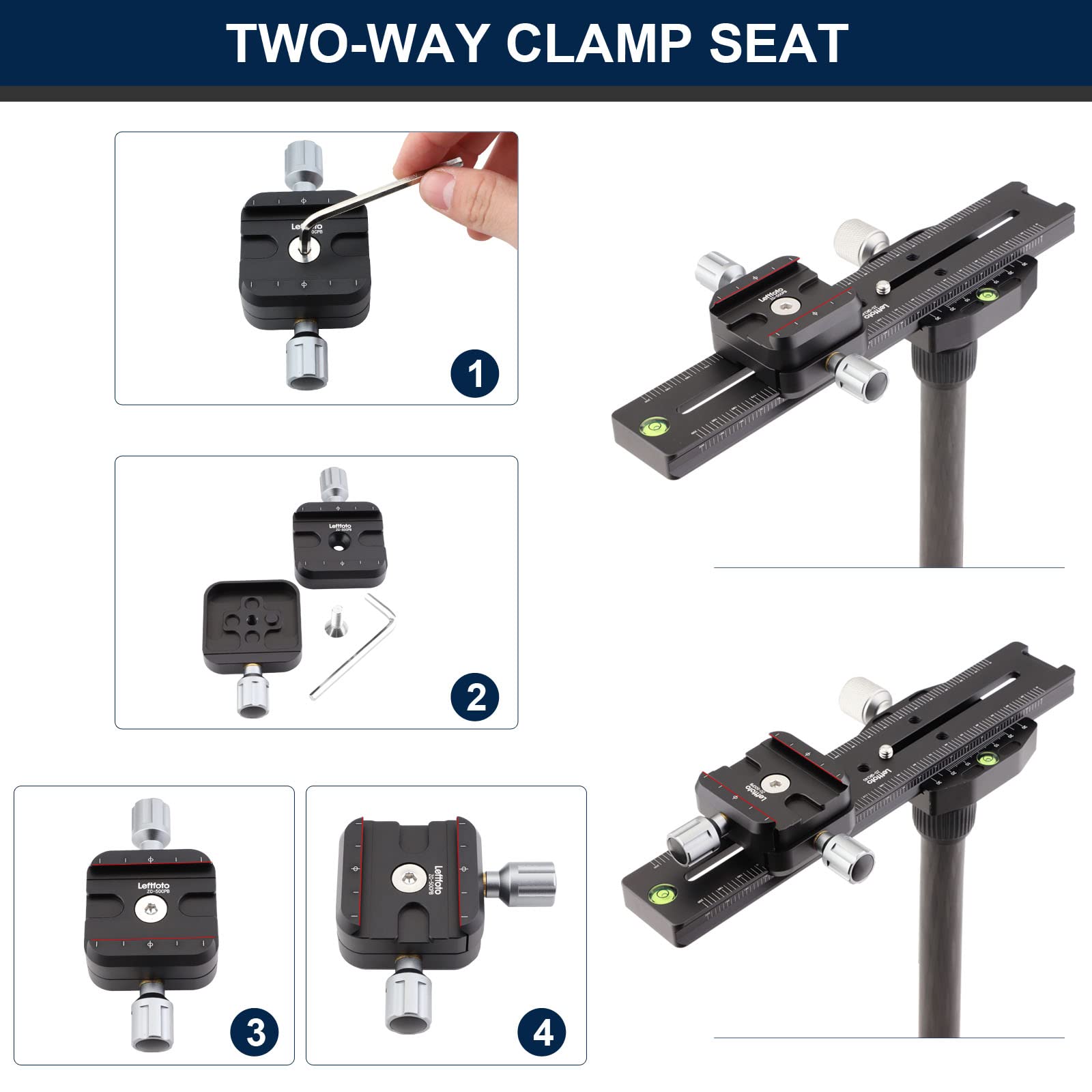 Quick Release Clamp For Arca Swiss Rrs Rail Plate Nodal Slide Rail Clamp Subtend/Bidirectional Adjustable Double Sided