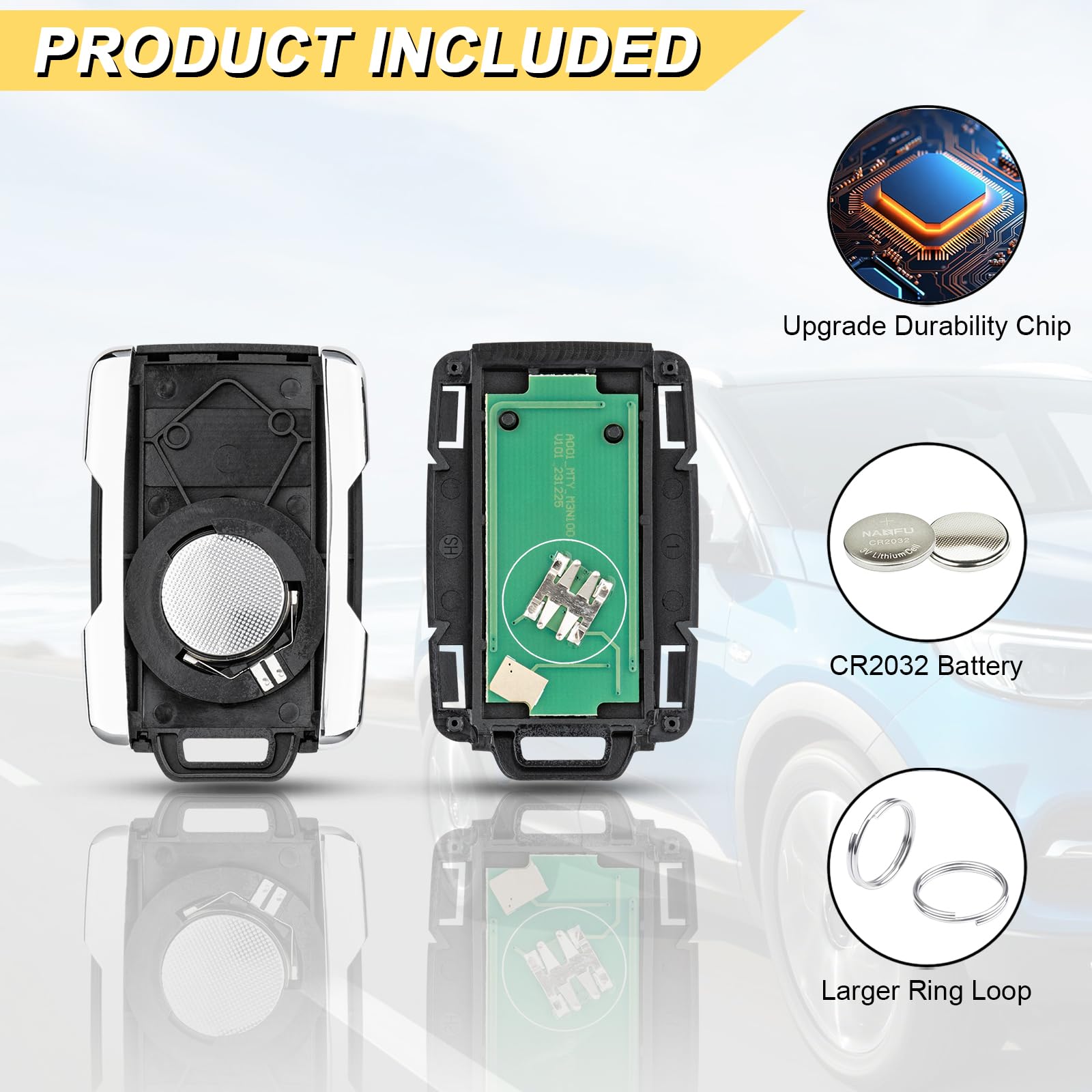 Vurkcy Key Fob Replacement For 2014-2020 Chevrolet Suburban Tahoe & Gmc Yukon/Yukon Xl Car Keyless Entry Remote Control, M3N-323