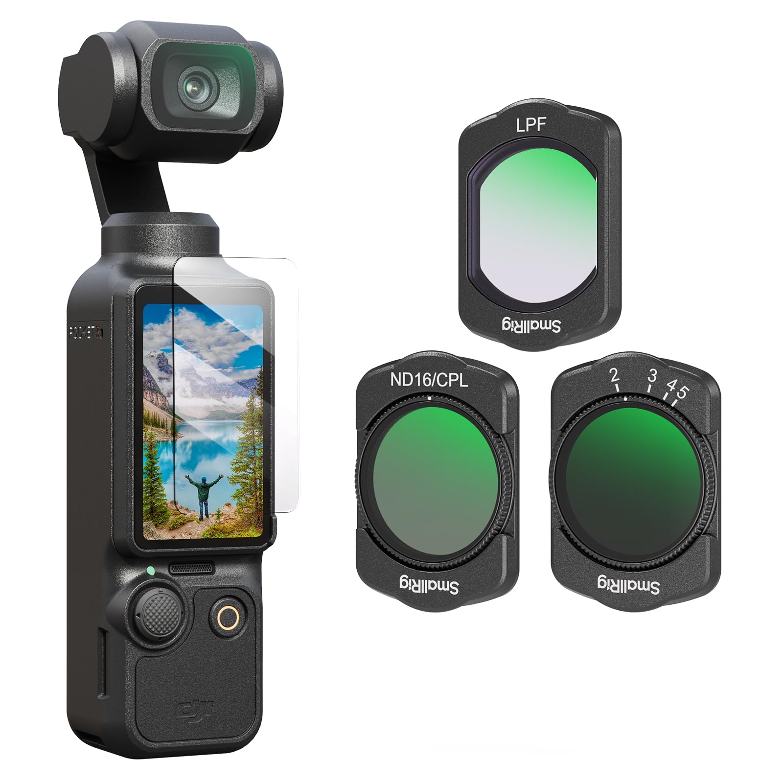 SMALLRIG Magnetic Filter Set for DJI Osmo Pocket 3 - VND2-5, ND16/CPL, LPF and Screen Protector 4776