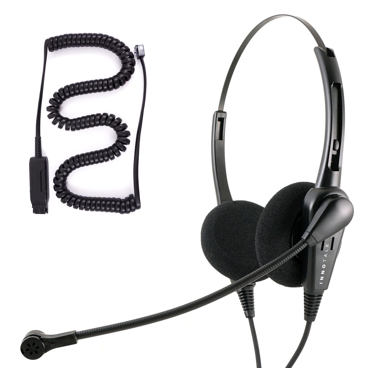 Innotalk Phone Headset Compatible With Avaya Ip 9620, 9620C, 9620L, 9621, 9630, 9630G Economic Binaural Noise Cancel Mic Call Ce