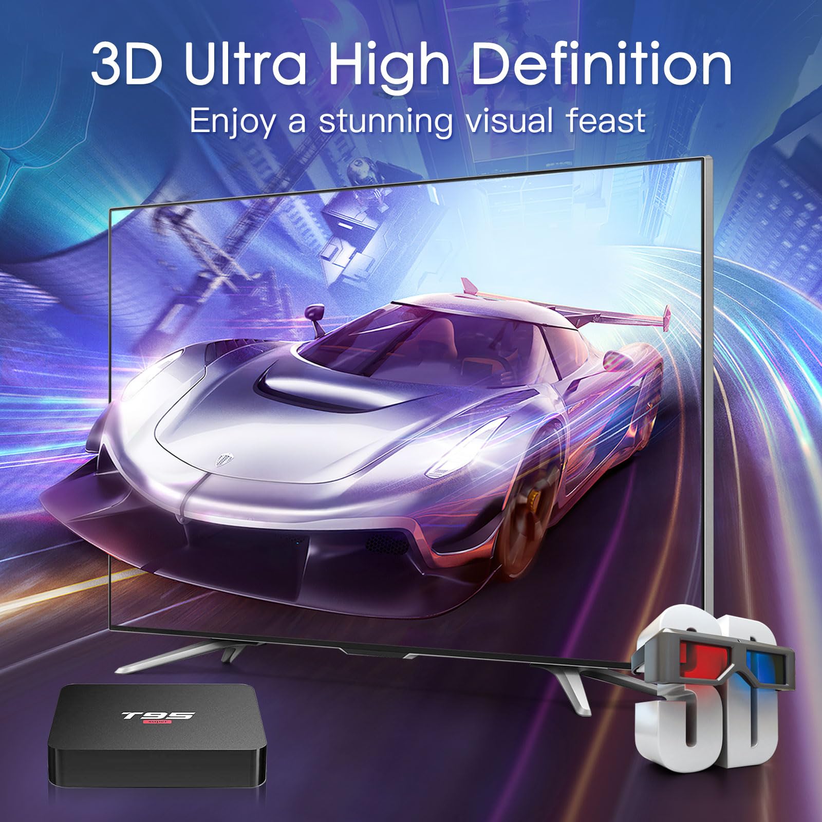 Easytone Android Tv Box 10.0,Super Tv Box Android 2Gb Ram 16Gb Rom Quad Core Allwinner H3 Set Top 4K Tv Box Support Wifi 2.4Ghz