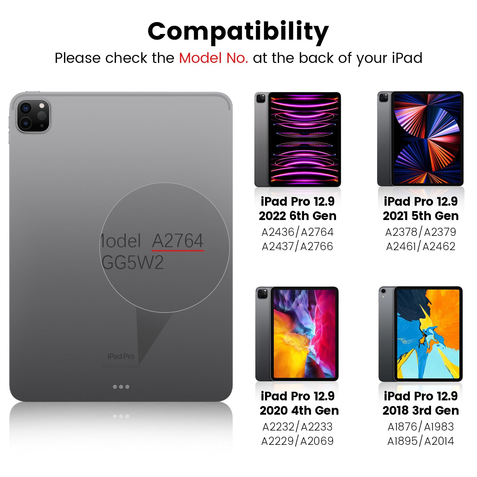 Nillkin Ipad Pro 12.9 Backlit Keyboard Case With Kickstand, Trackpad, Pencil Holder 12.9 Pro Ipad Keyboard Detachable Backlight