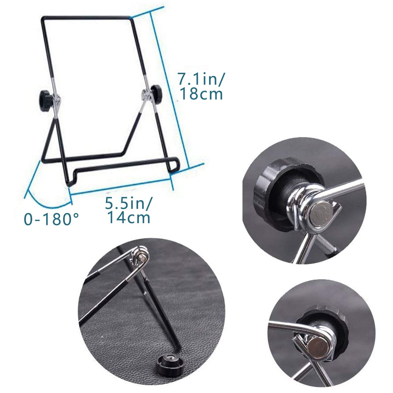 Voviggol Adjustable Tablet Stand Holder, Non Slip Foldable Holder Cradle Fit For 9 12.9' Tablets, Ipad, Samsung And Kindle Fire, Display Stand Picture Frame Stand For Photos (Large Black)