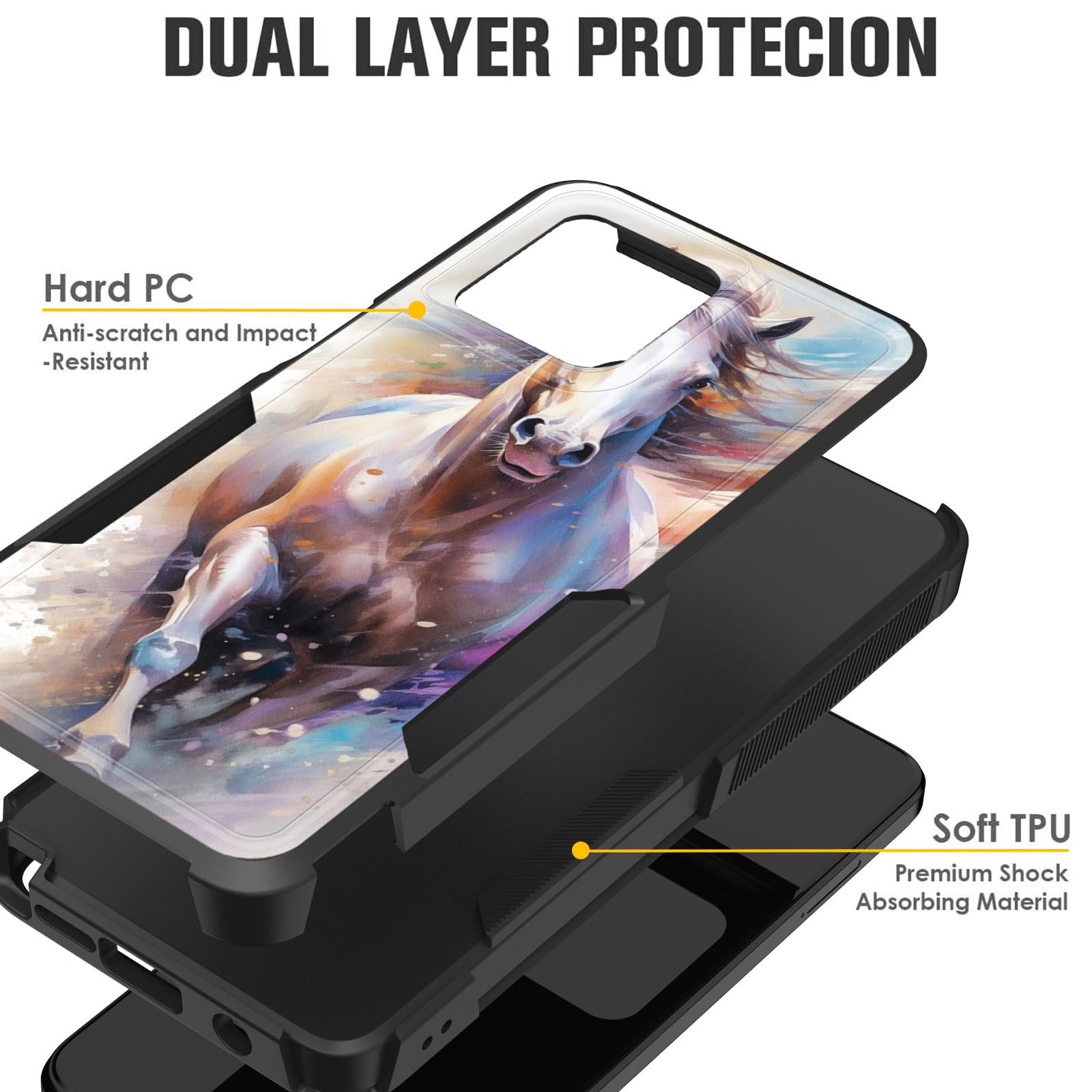 Cicplkse For Moto G Stylus 5G 2023 Case,Dual Layer Heavy Duty Hybrid Shockproof Hard Pc Soft Silicone Tpu Bumper Protective Cove