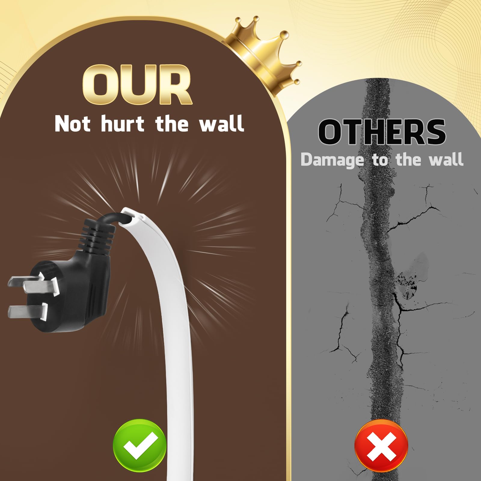 Uomtfai Wall Cord Hider 78 Inch, Self Adhesive Cable Hider Cord Cover For Wires, Flexible Wire Cover Cable Raceway For Cord Mana