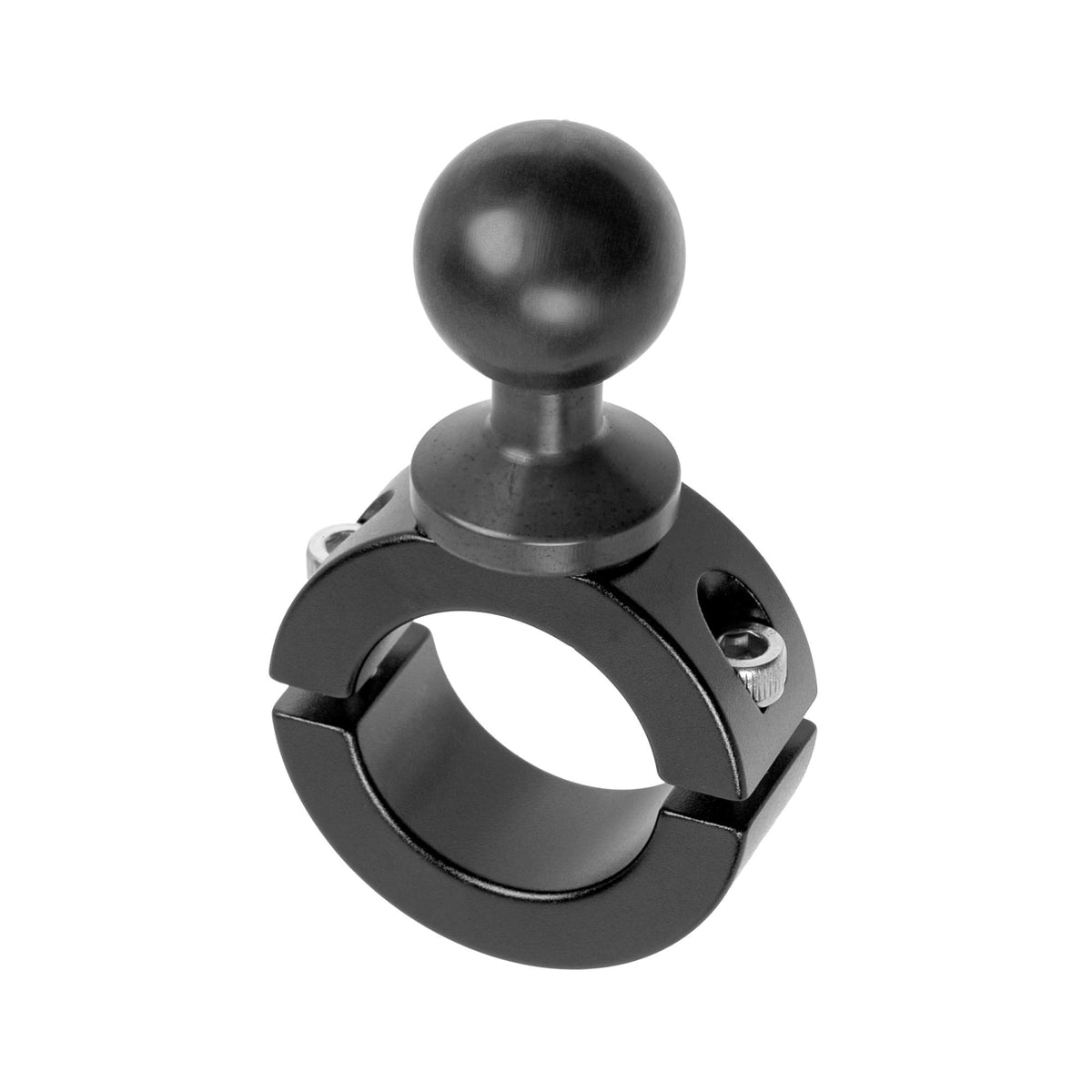 Motorcycle bar Mount with 1' Ball. Metal Construction with Rubberized Coating on Ball. Compatible with RAM and 1' Ball Systems from Arkon, iBolt and More. Tackform Enterprise Series.