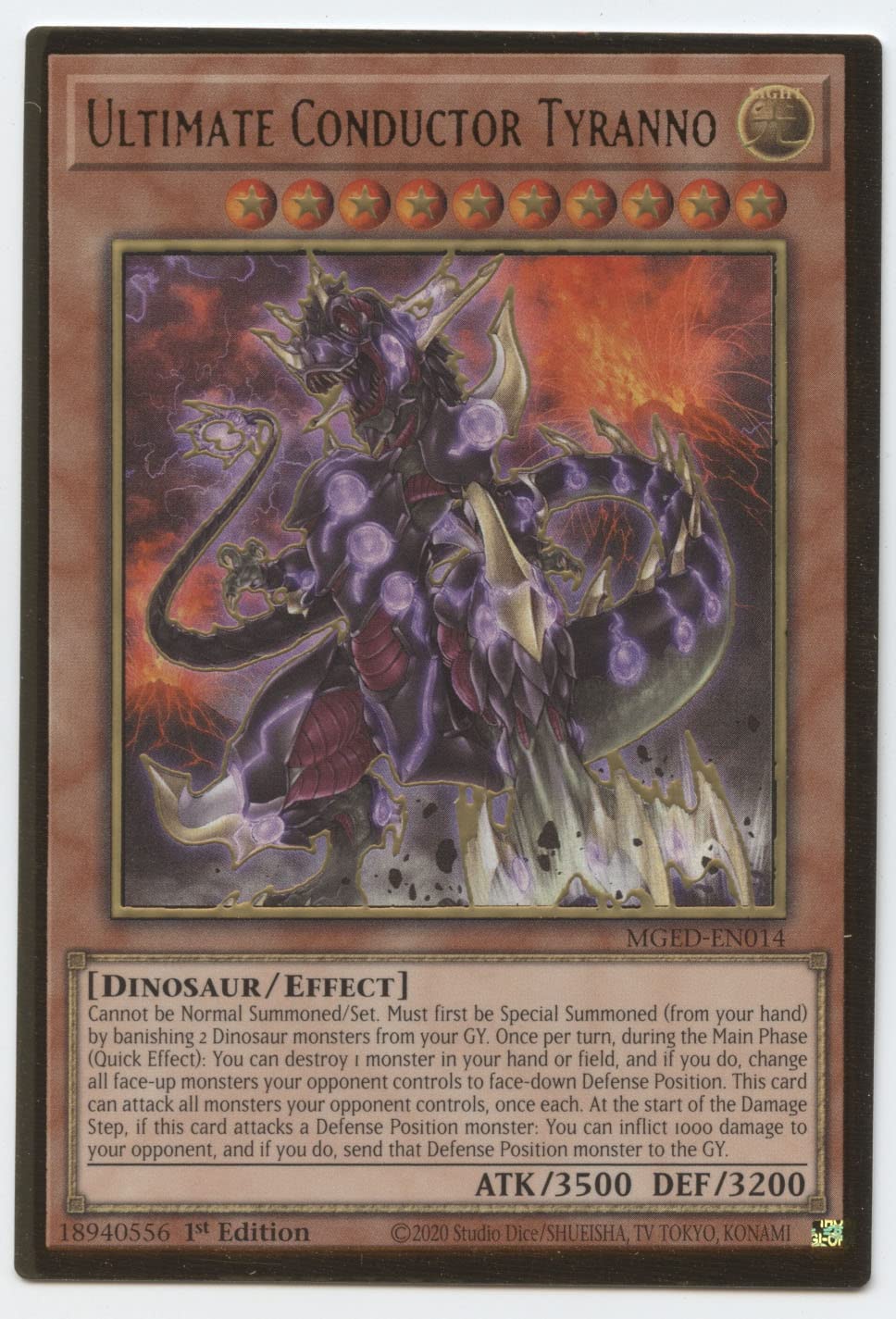 YU-GI-OH! Ultimate Conductor Tyranno - MGED-EN014 - Premium Gold Rare - 1st Edition