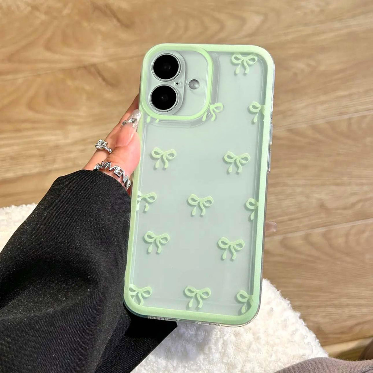 Eyzutak Case For Iphone 16 Plus, Clear Cute Ribbon Bowknot Pattern Aesthetic Transparent Phone Case Raised Camera Protection Sty