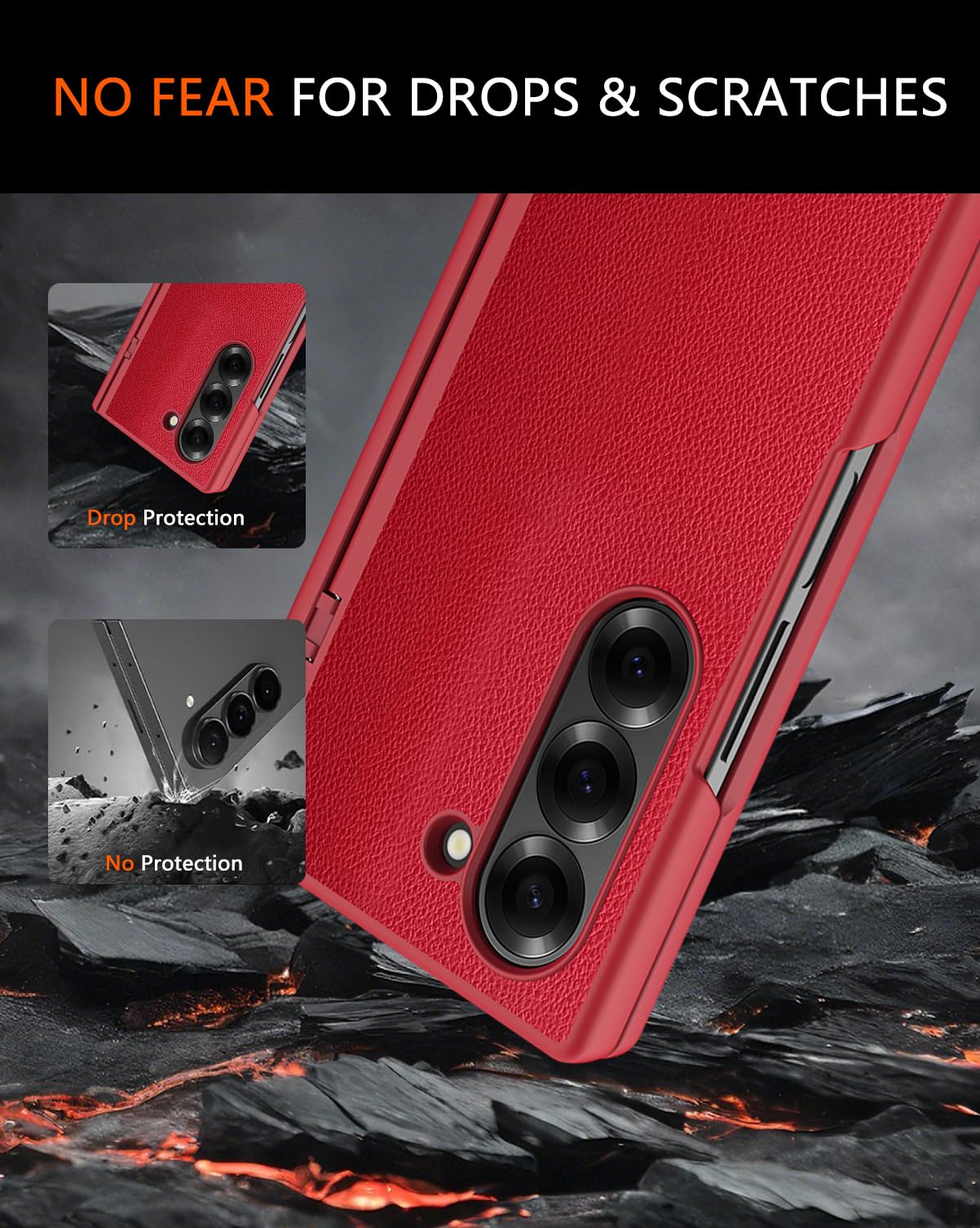 Ninki For Samsung Galaxy Z Fold 6 Case With Screen Protector & Pen Stylus Slot,Shockproof Full Hinge Protection Slim Cover For S