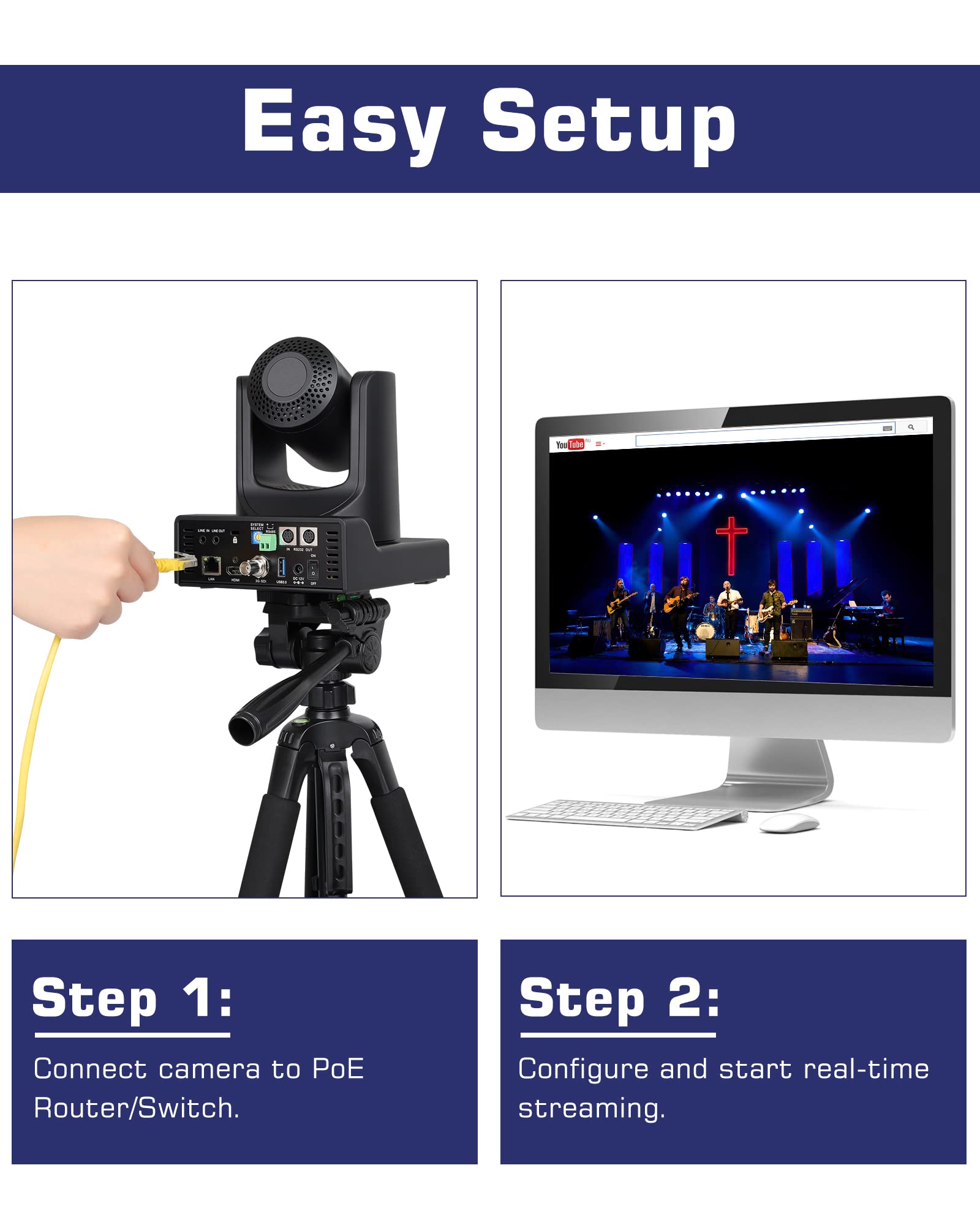 Chameye Ndi Ptz Camera 30X Optical Zoom Ai Auto Tracking Ptz Camera With Lcd Display, Ndi 3G Sdi Ip 1080P 60Fps Poe Live Streami